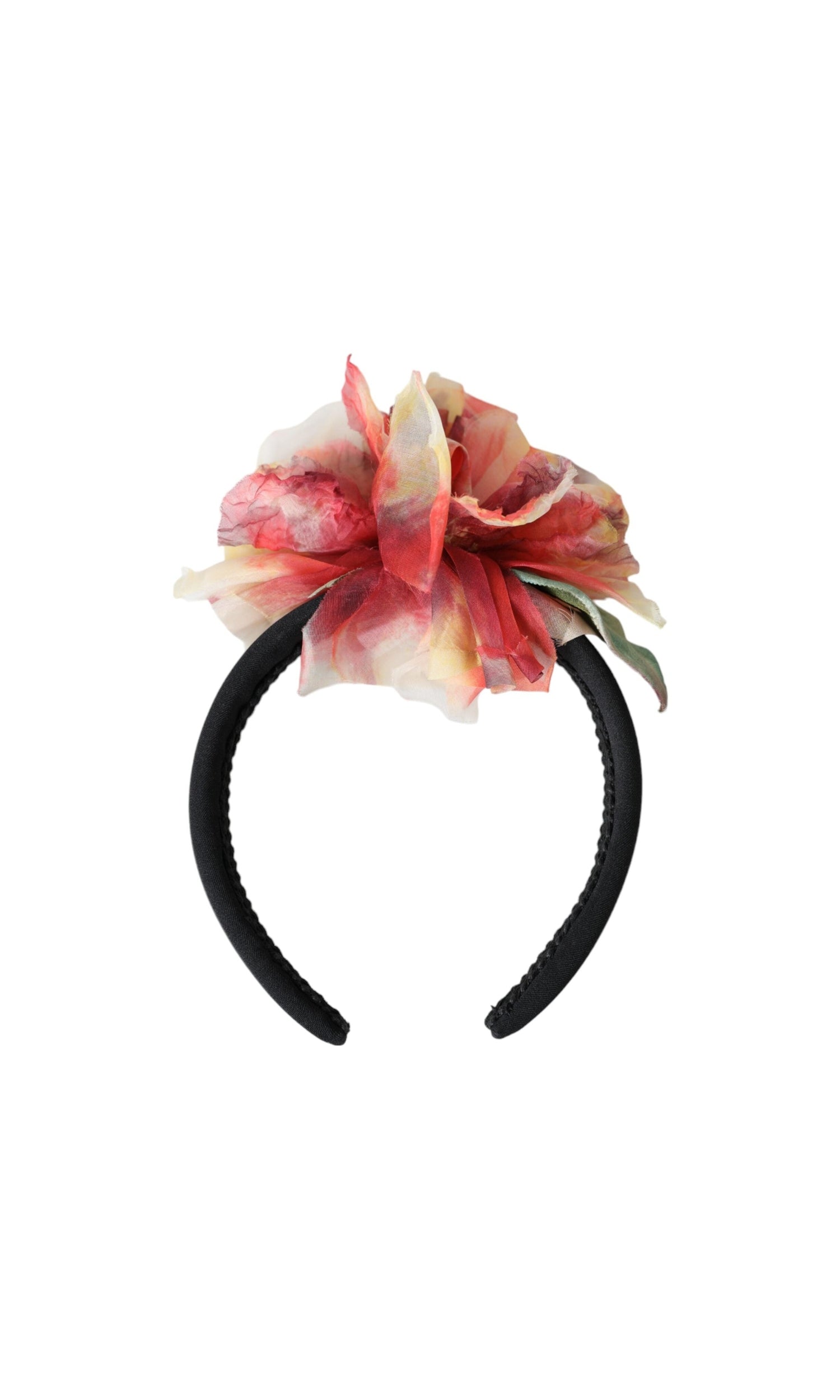Dolce & Gabbana Rose Silk Floral Tiara Women Hairband Pink Black Diadem Glam Steals