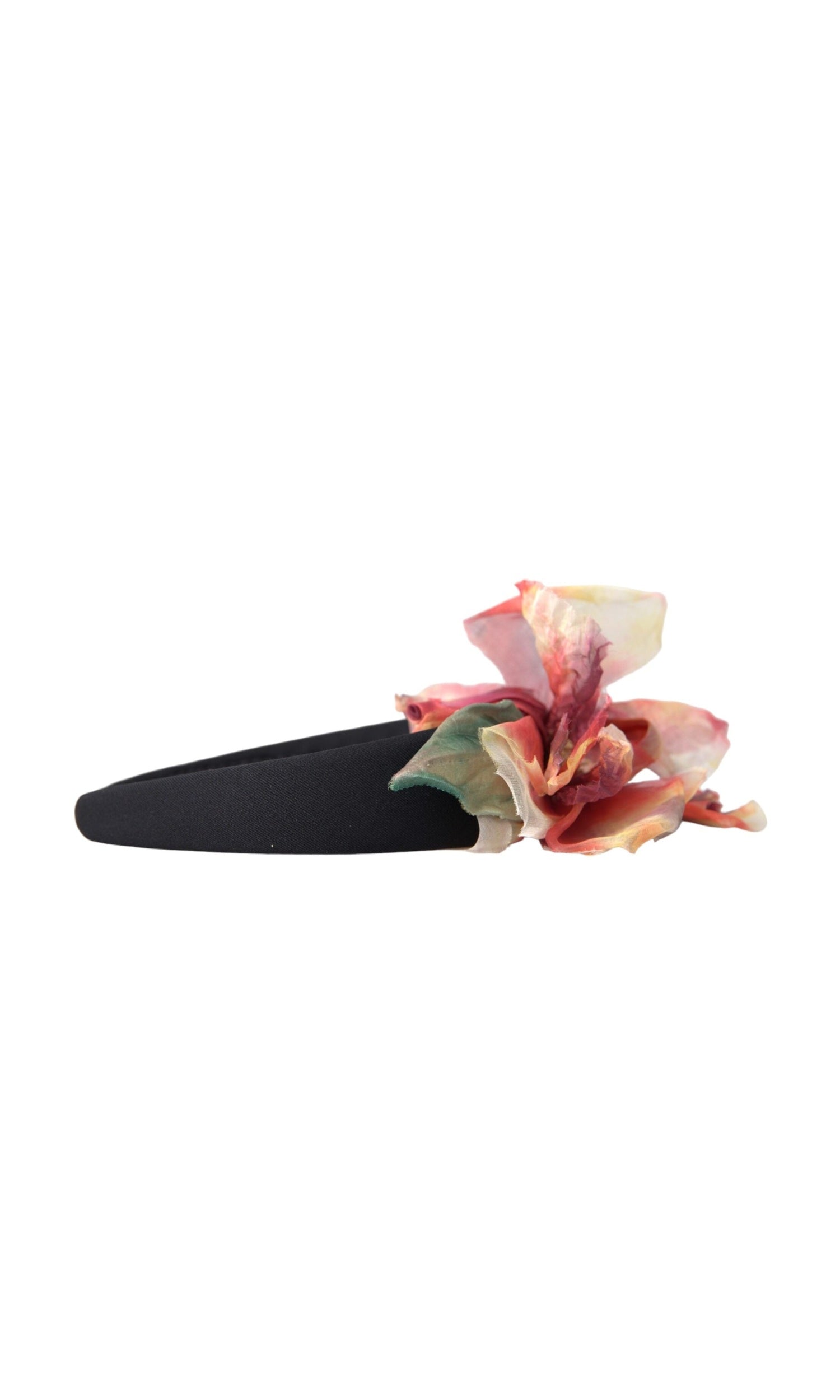 Dolce & Gabbana Rose Silk Floral Tiara Women Hairband Pink Black Diadem Glam Steals