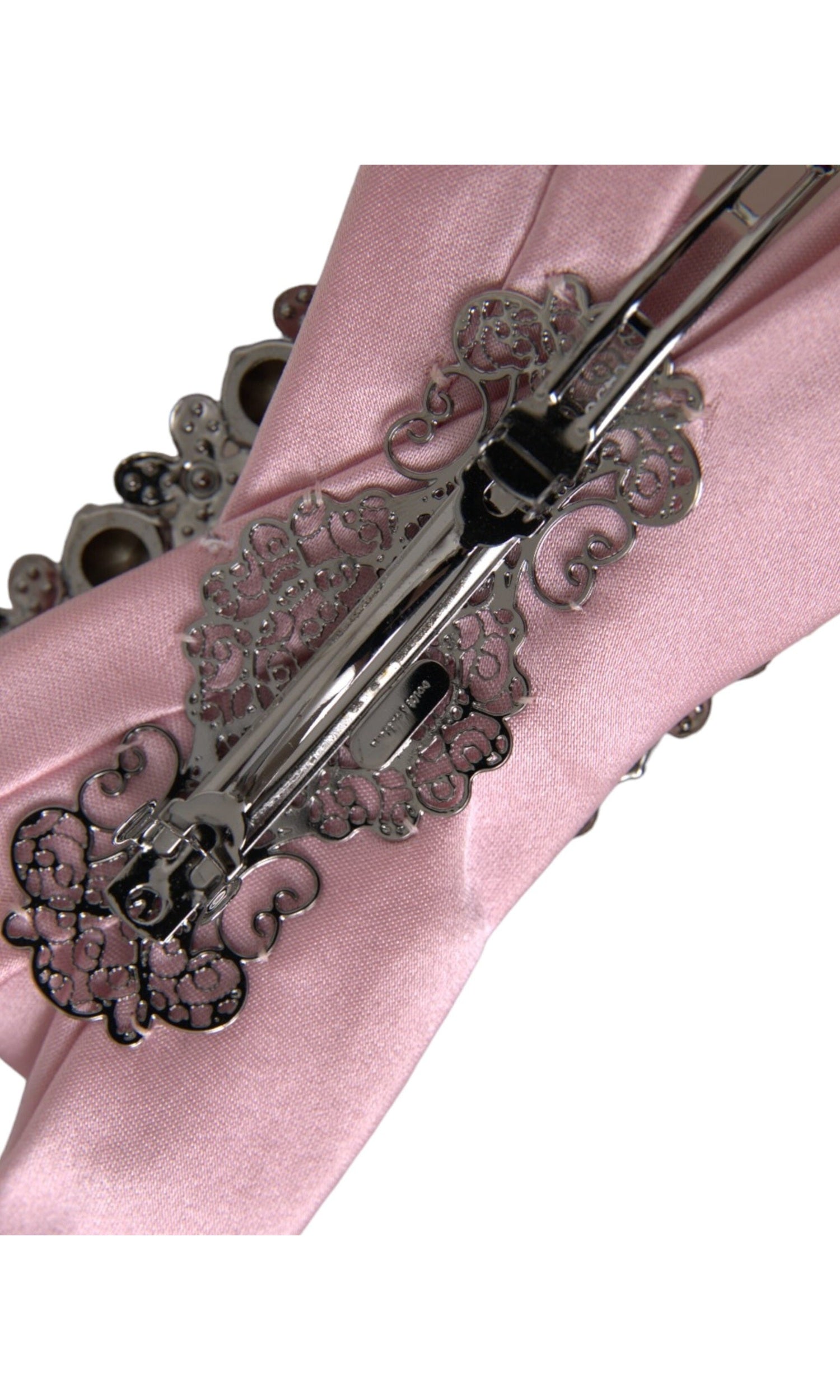 Dolce & Gabbana Satin Crystal Jewelry Brooch Hair Pink Pin Glam Steals