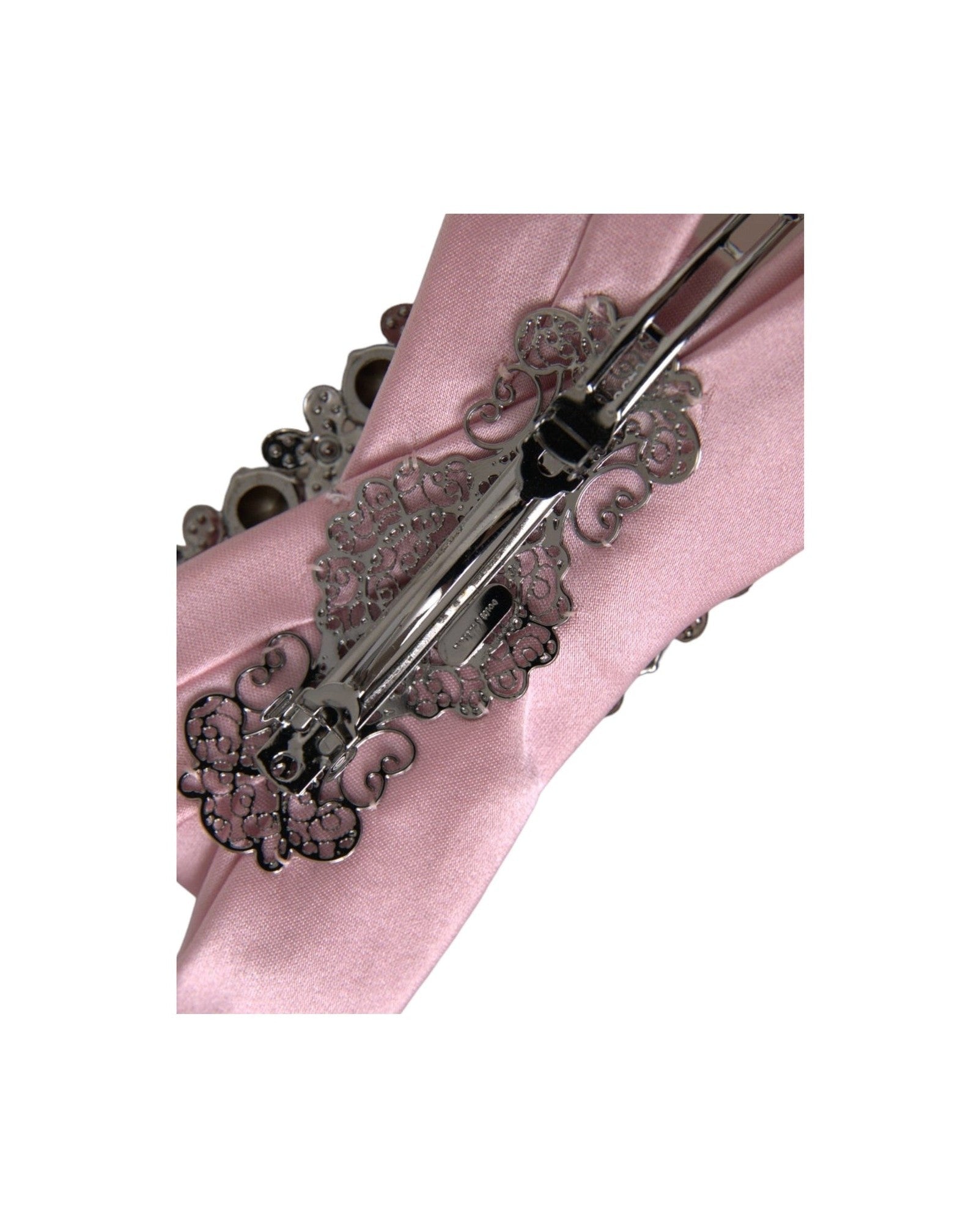 Dolce & Gabbana Satin Crystal Jewelry Brooch Hair Pink Pin Glam Steals