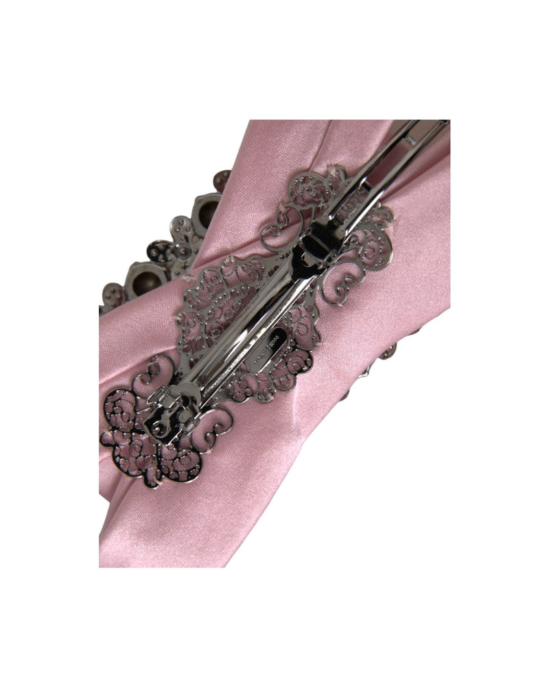 Dolce & Gabbana Satin Crystal Jewelry Brooch Hair Pink Pin Glam Steals