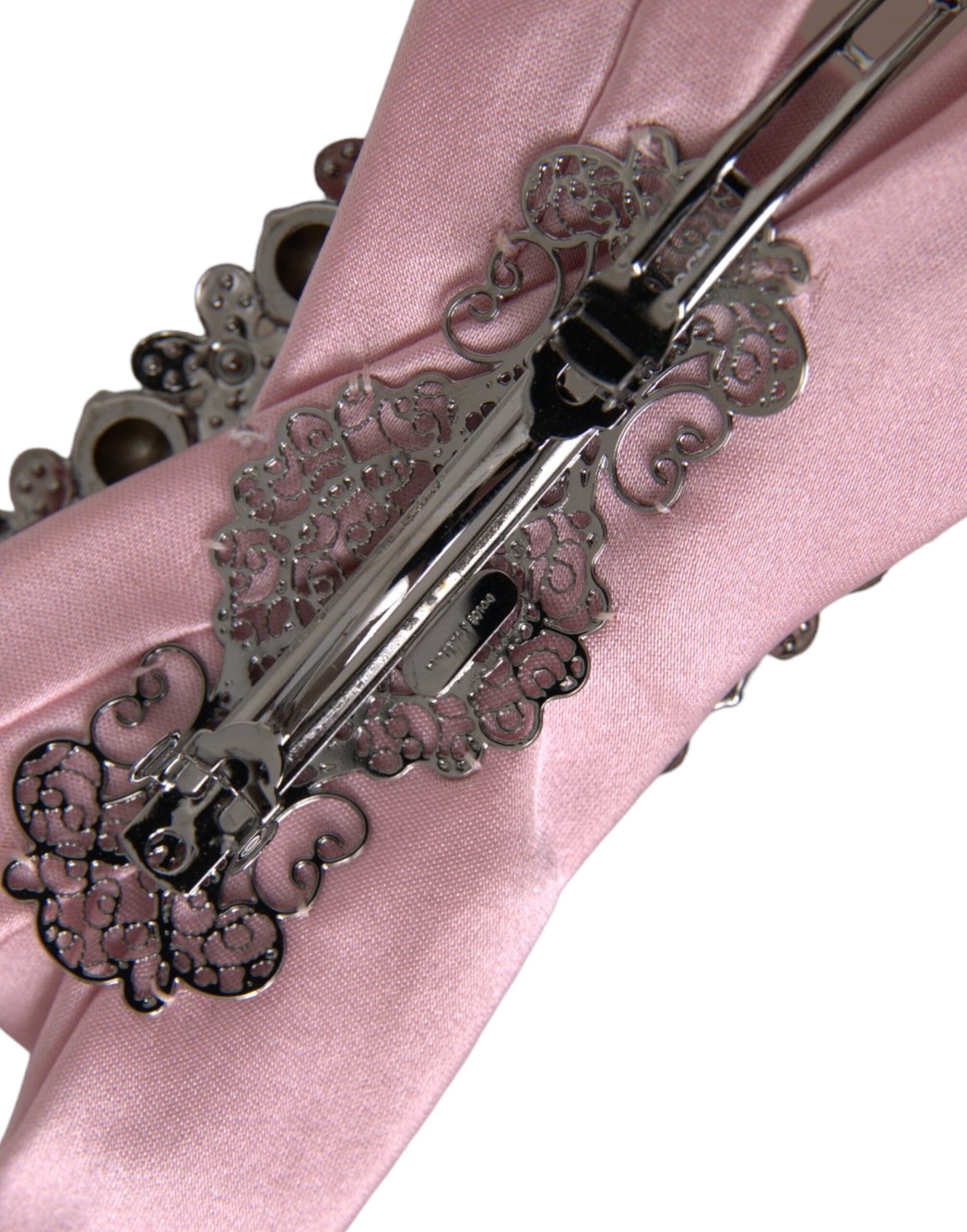 Dolce & Gabbana Satin Crystal Jewelry Brooch Hair Pink Pin Glam Steals