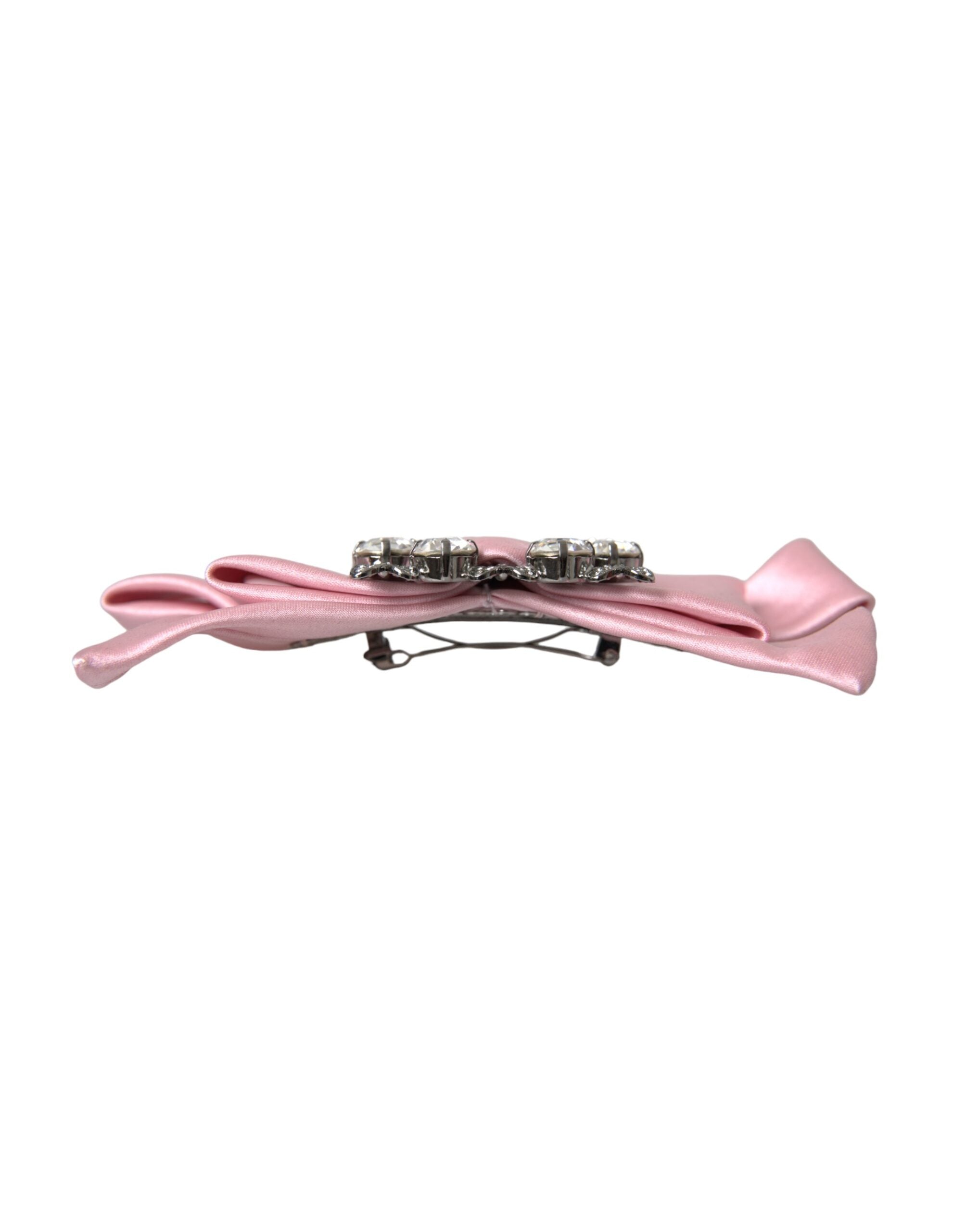 Dolce & Gabbana Satin Crystal Jewelry Brooch Hair Pink Pin Glam Steals