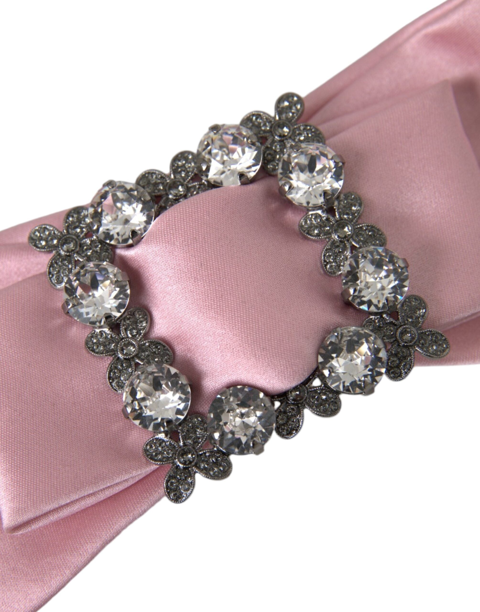 Dolce & Gabbana Satin Crystal Jewelry Brooch Hair Pink Pin Glam Steals