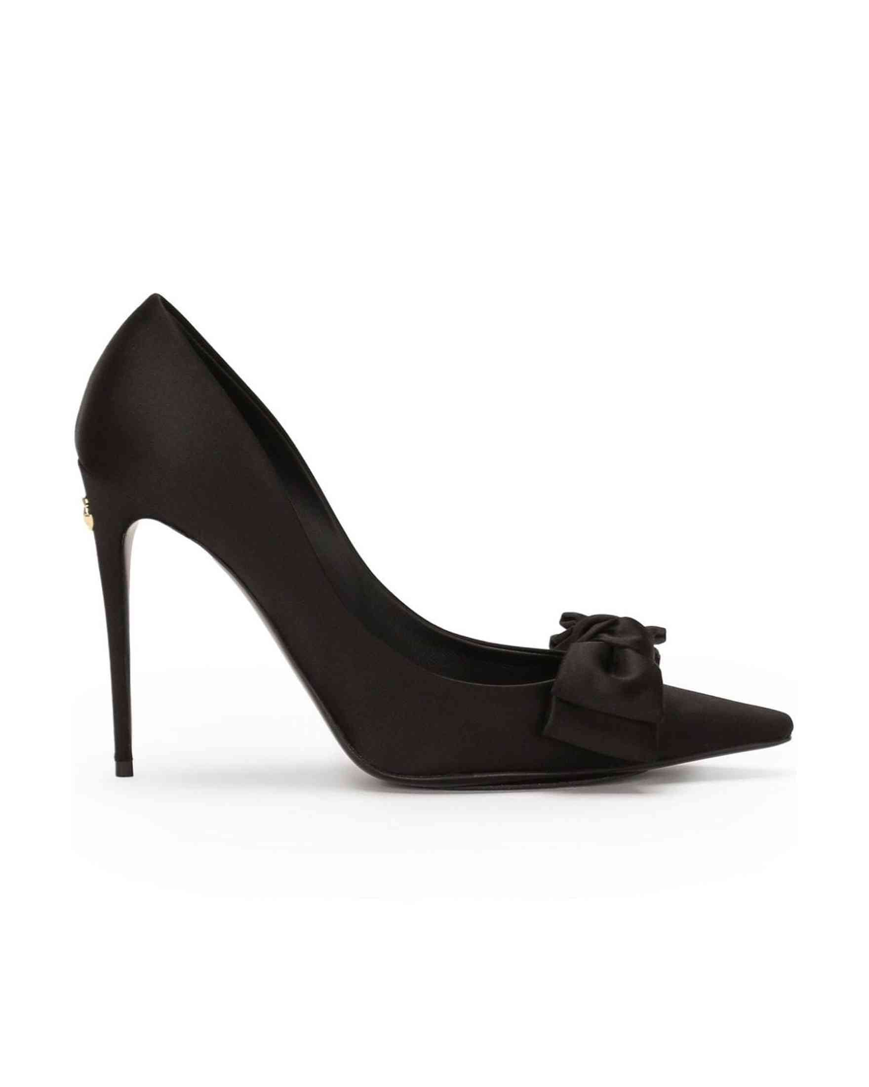 Dolce & Gabbana Satin Pumps with Bow Detail Glam Steals