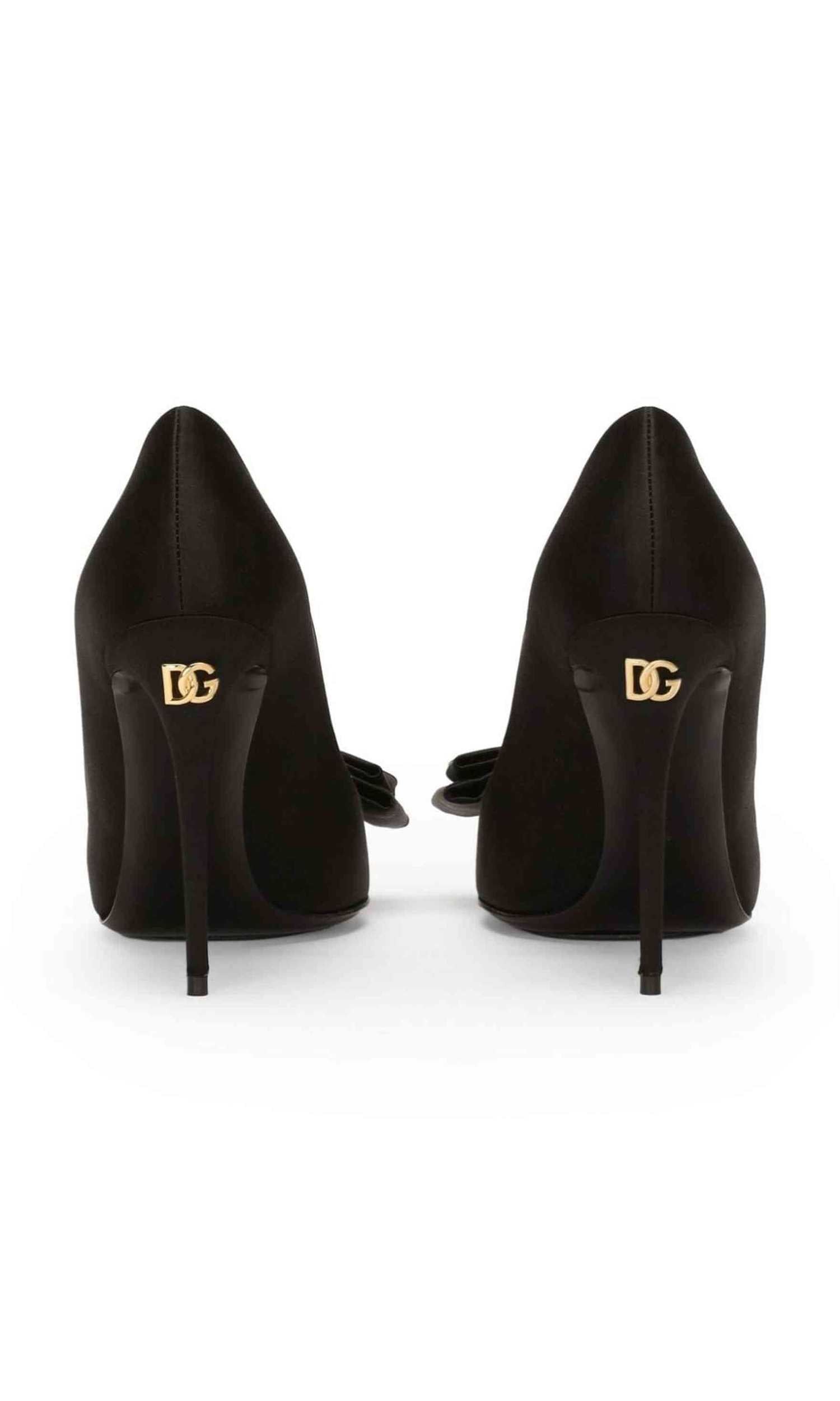 Dolce & Gabbana Satin Pumps with Bow Detail Glam Steals