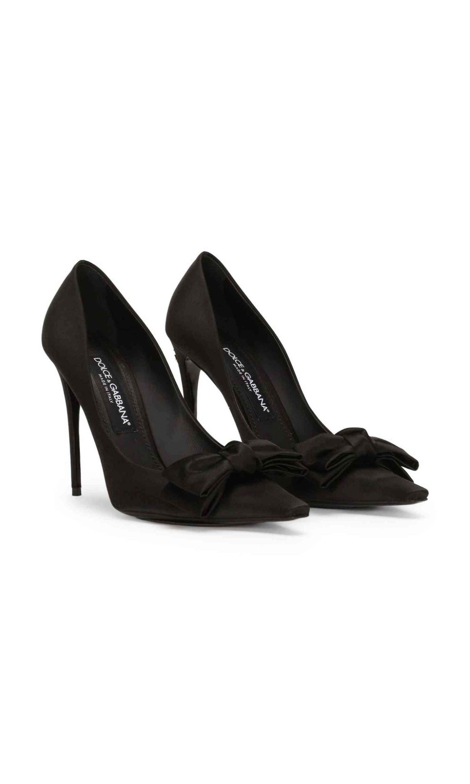 Dolce & Gabbana Satin Pumps with Bow Detail Glam Steals