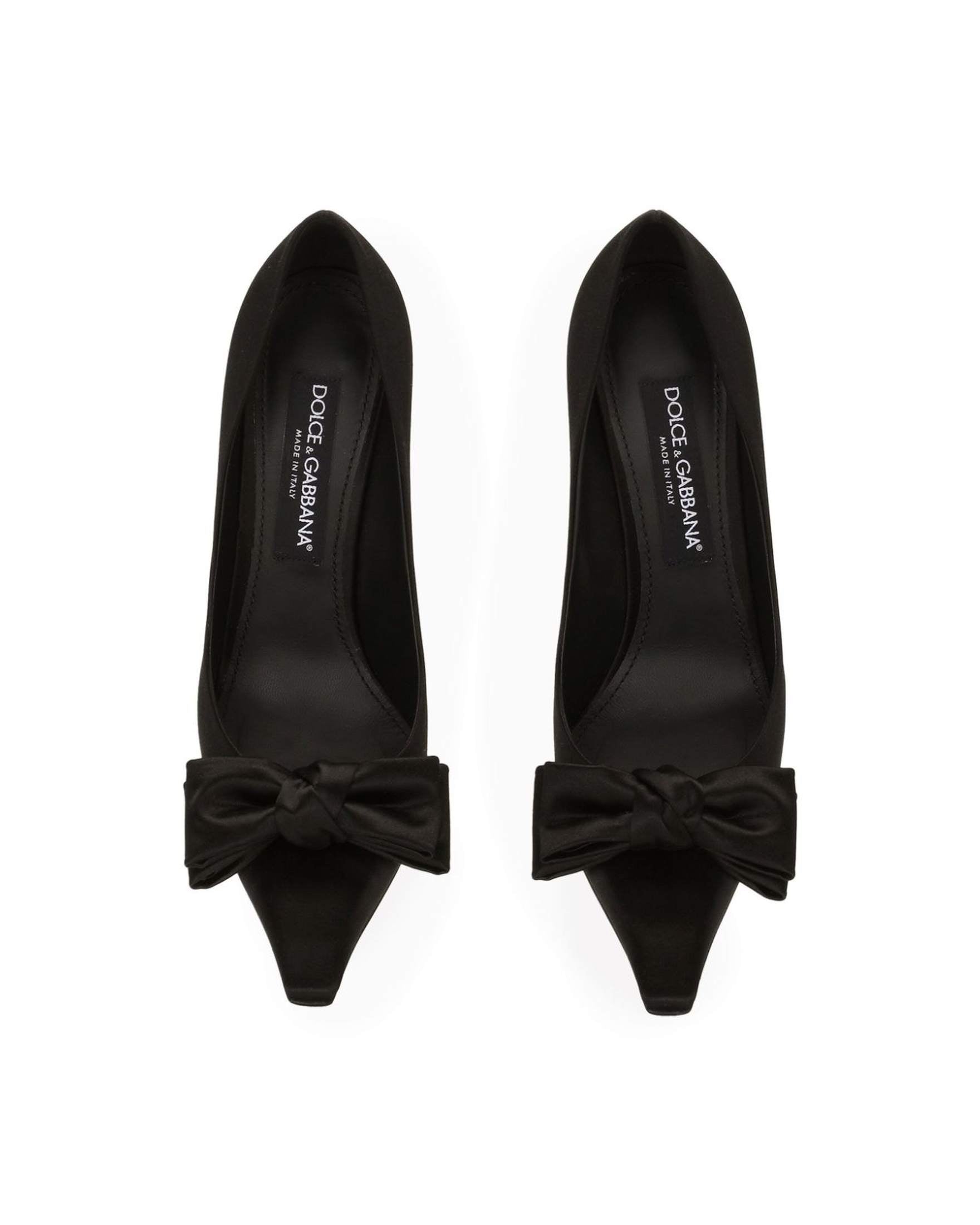 Dolce & Gabbana Satin Pumps with Bow Detail Glam Steals