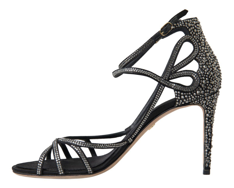 Dolce & Gabbana Satin Rhinestone Stiletto Heel Glam Steals