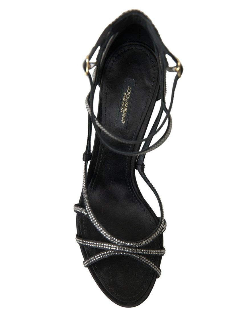 Dolce & Gabbana Satin Rhinestone Stiletto Heel Heels