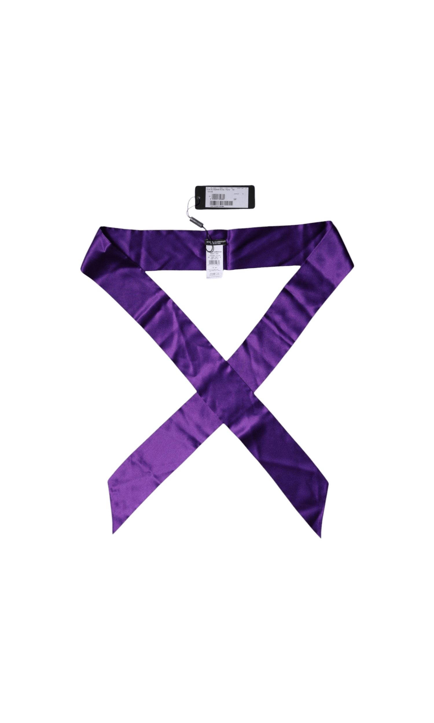 Dolce & Gabbana Satin Silk Skinny Neck Foulard Purple Scarf Glam Steals
