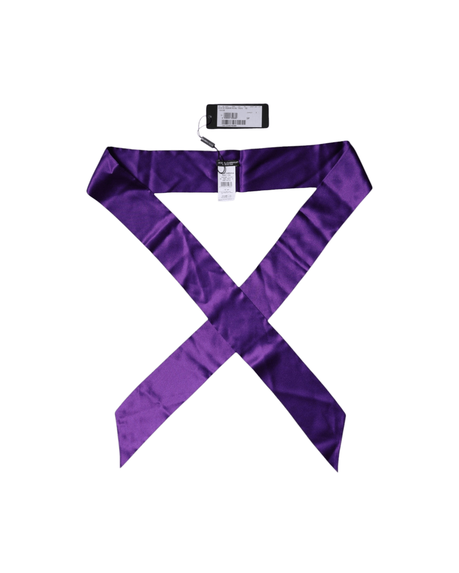 Dolce & Gabbana Satin Silk Skinny Neck Foulard Purple Scarf Glam Steals