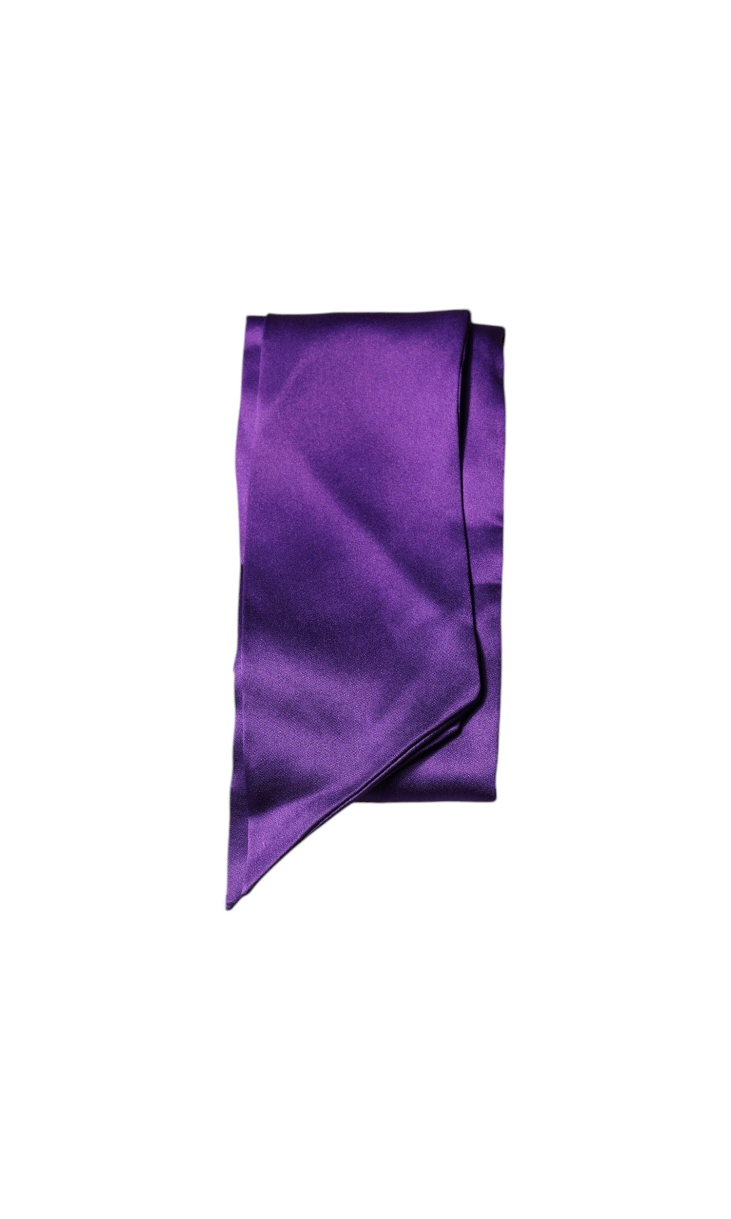 Dolce & Gabbana Satin Silk Skinny Neck Foulard Purple Scarf Glam Steals