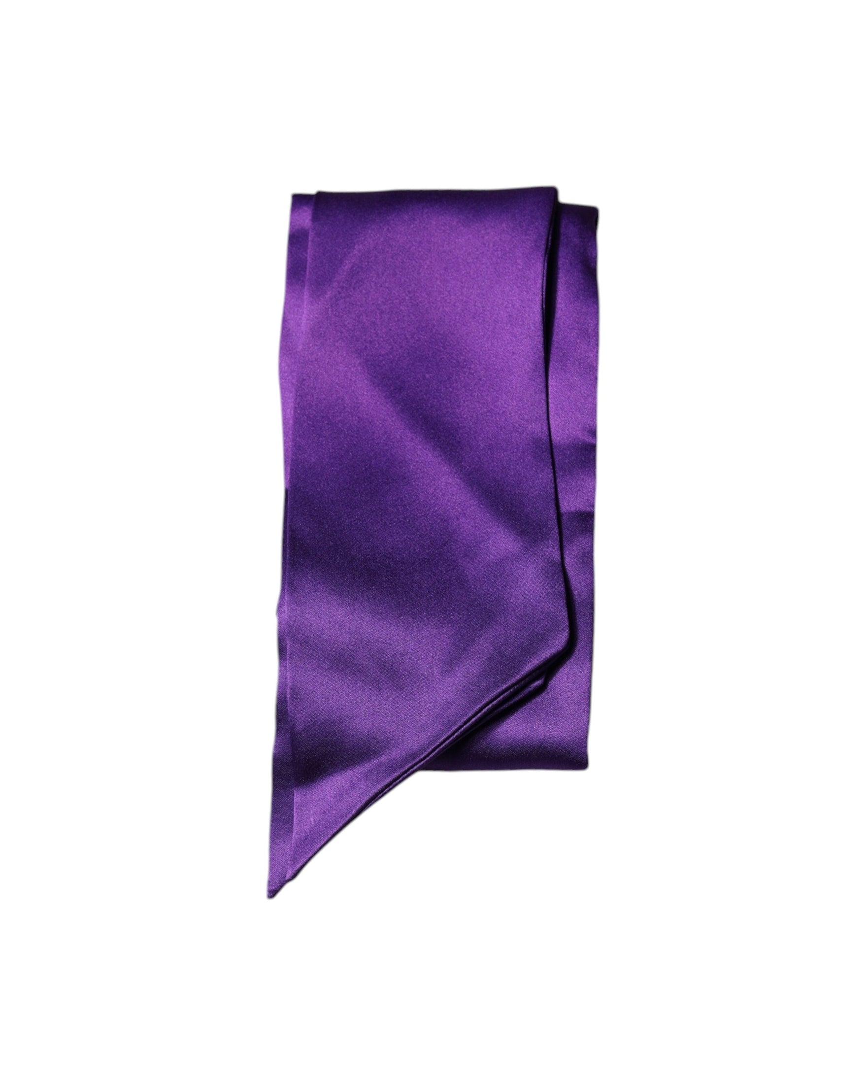 Dolce & Gabbana Satin Silk Skinny Neck Foulard Purple Scarf Glam Steals