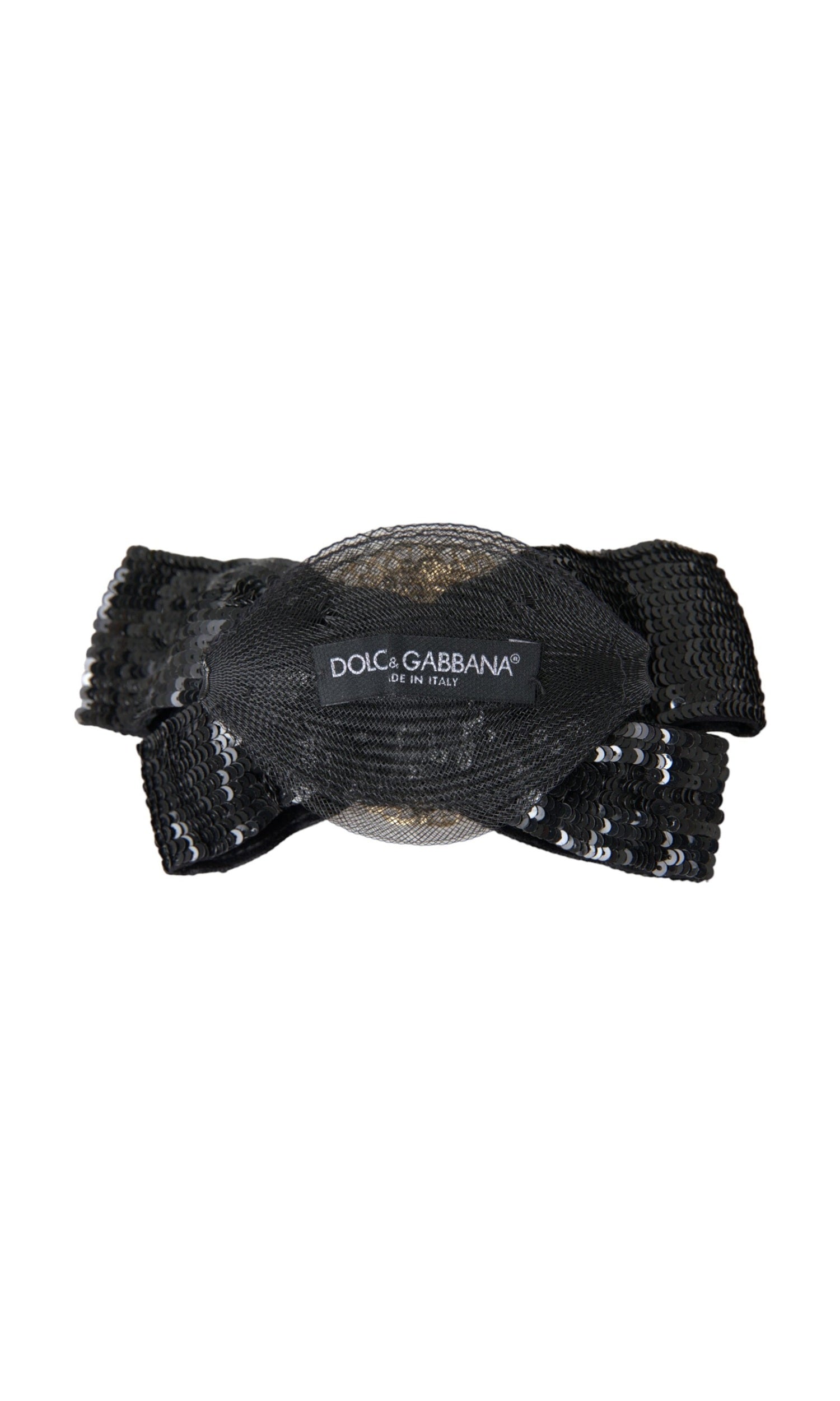 Dolce & Gabbana Sequin Pearl Handmade Brooch Hair Black Pin Glam Steals