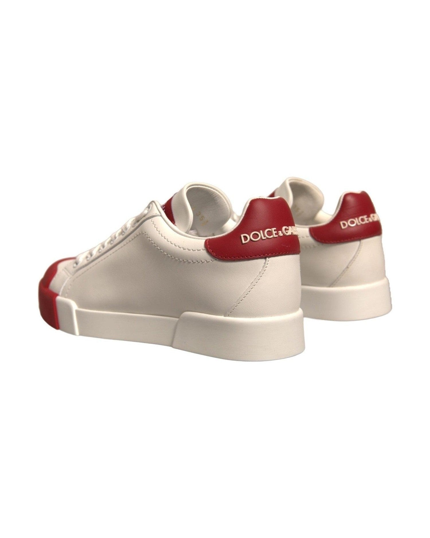 Dolce & Gabbana Shoes White Leather Logo Portofino Sneakers Sneakers
