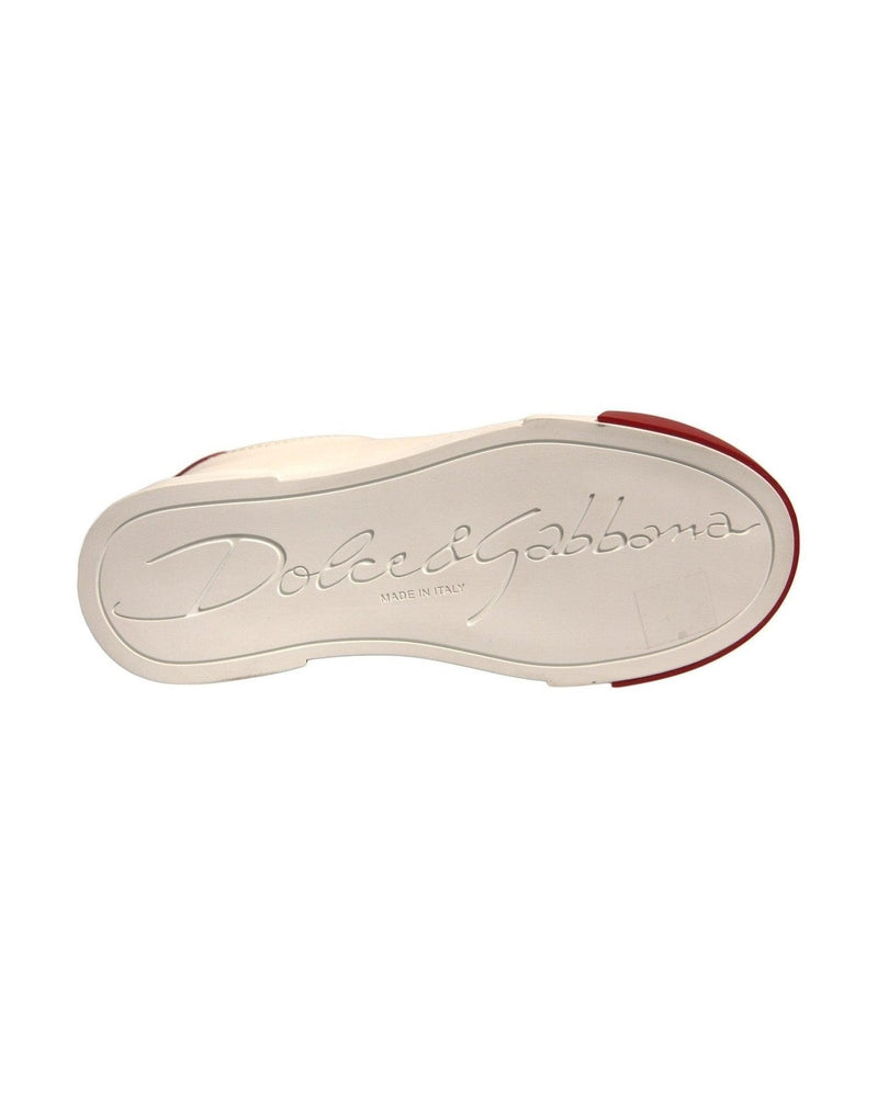 Dolce & Gabbana Shoes White Leather Logo Portofino Sneakers Sneakers