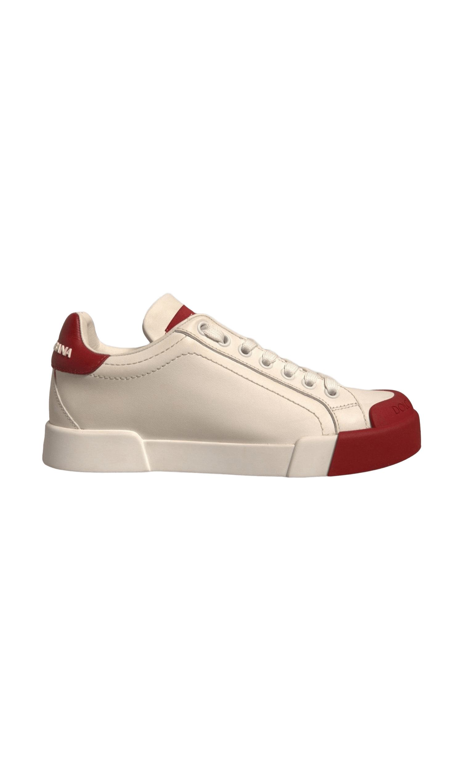 Dolce & Gabbana Shoes White Leather Logo Portofino Sneakers Glam Steals