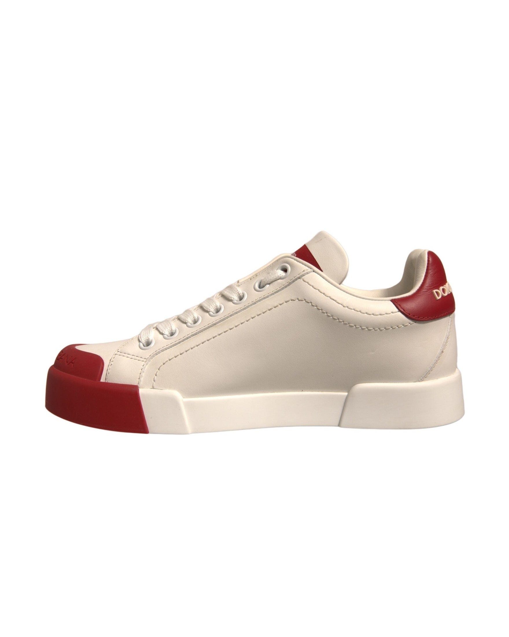Dolce & Gabbana Shoes White Leather Logo Portofino Sneakers Glam Steals