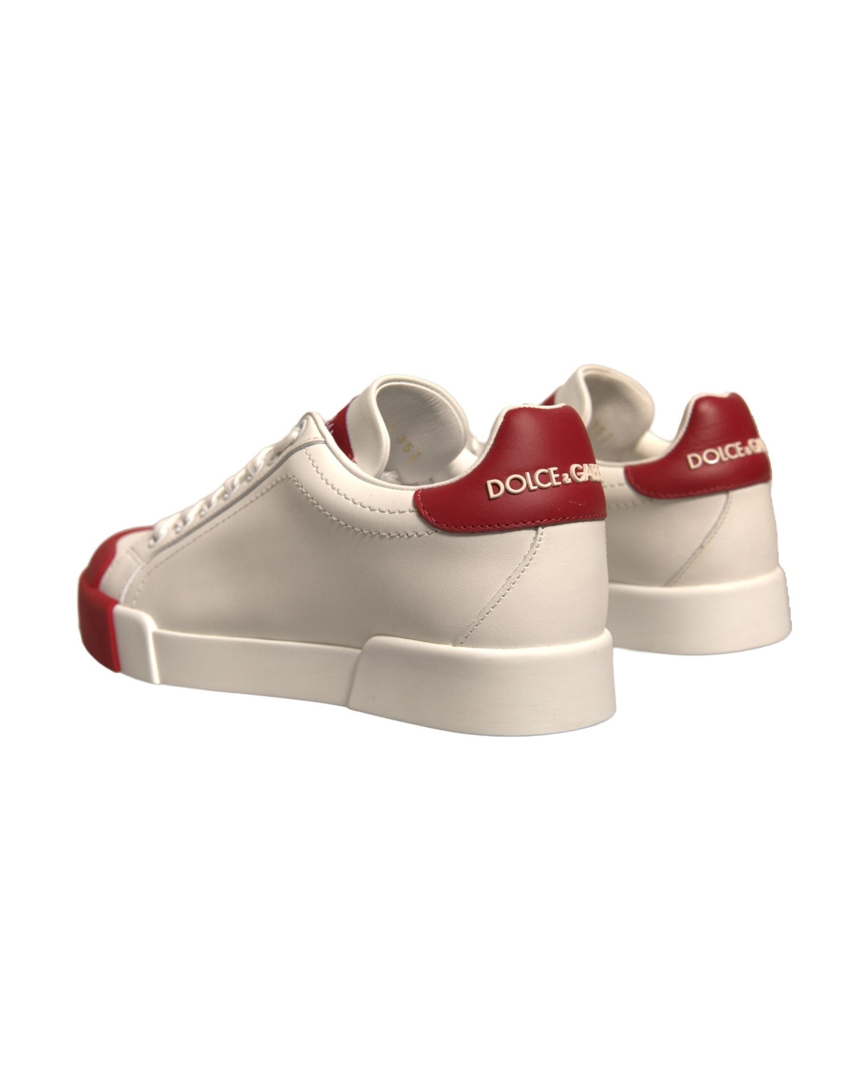 Dolce & Gabbana Shoes White Leather Logo Portofino Sneakers Glam Steals