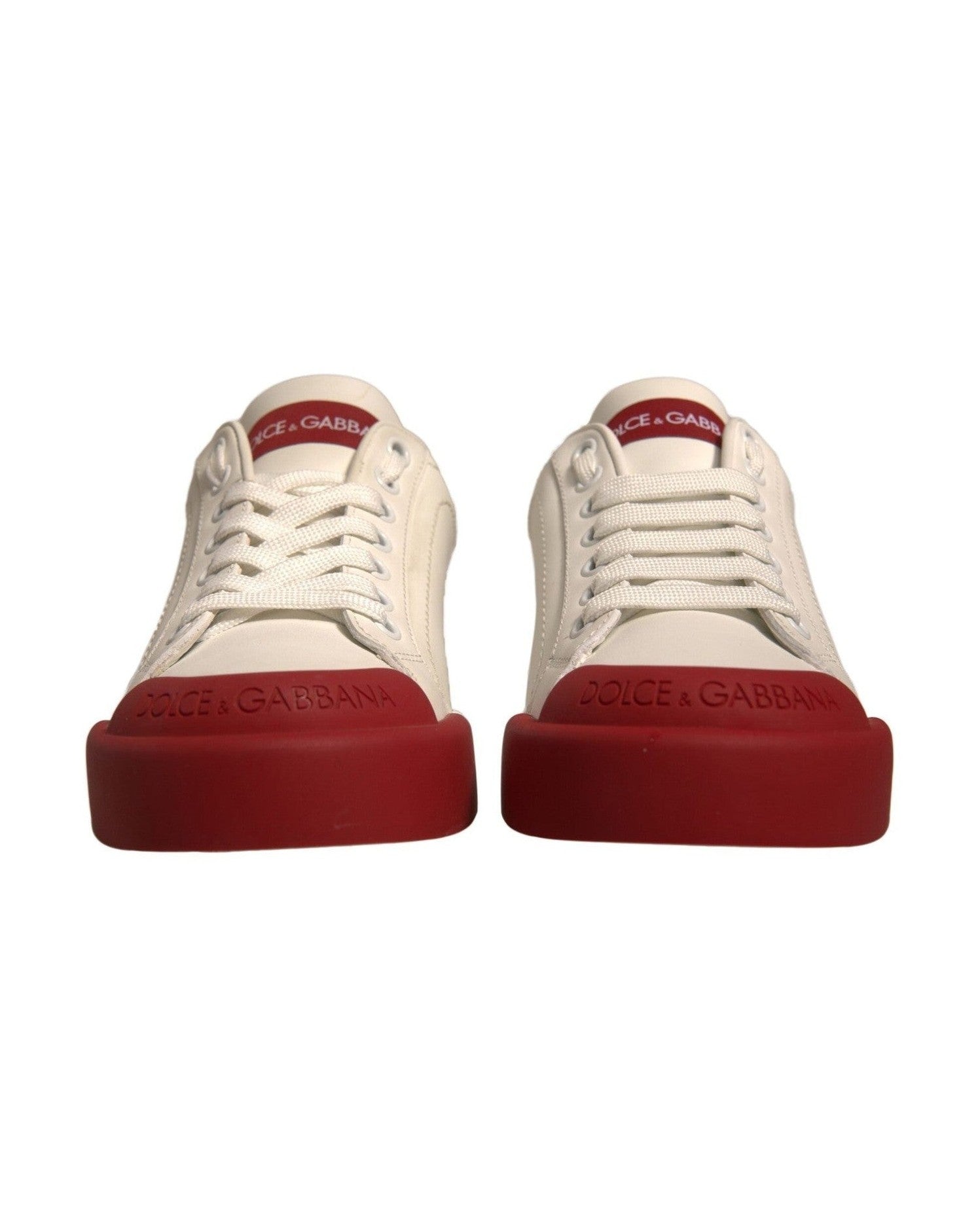 Dolce & Gabbana Shoes White Leather Logo Portofino Sneakers Glam Steals