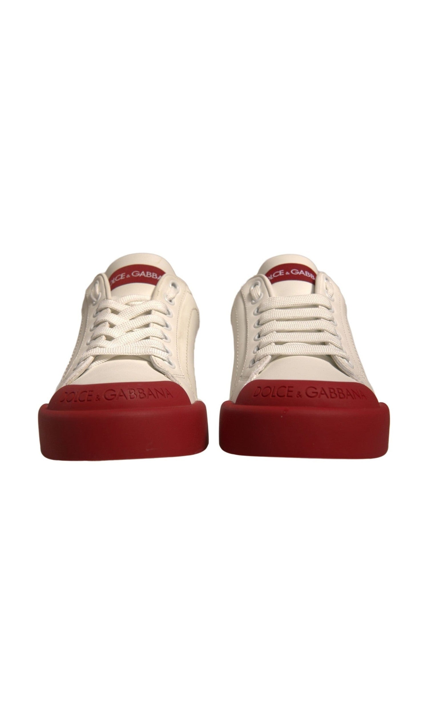 Dolce & Gabbana Shoes White Leather Logo Portofino Sneakers Glam Steals