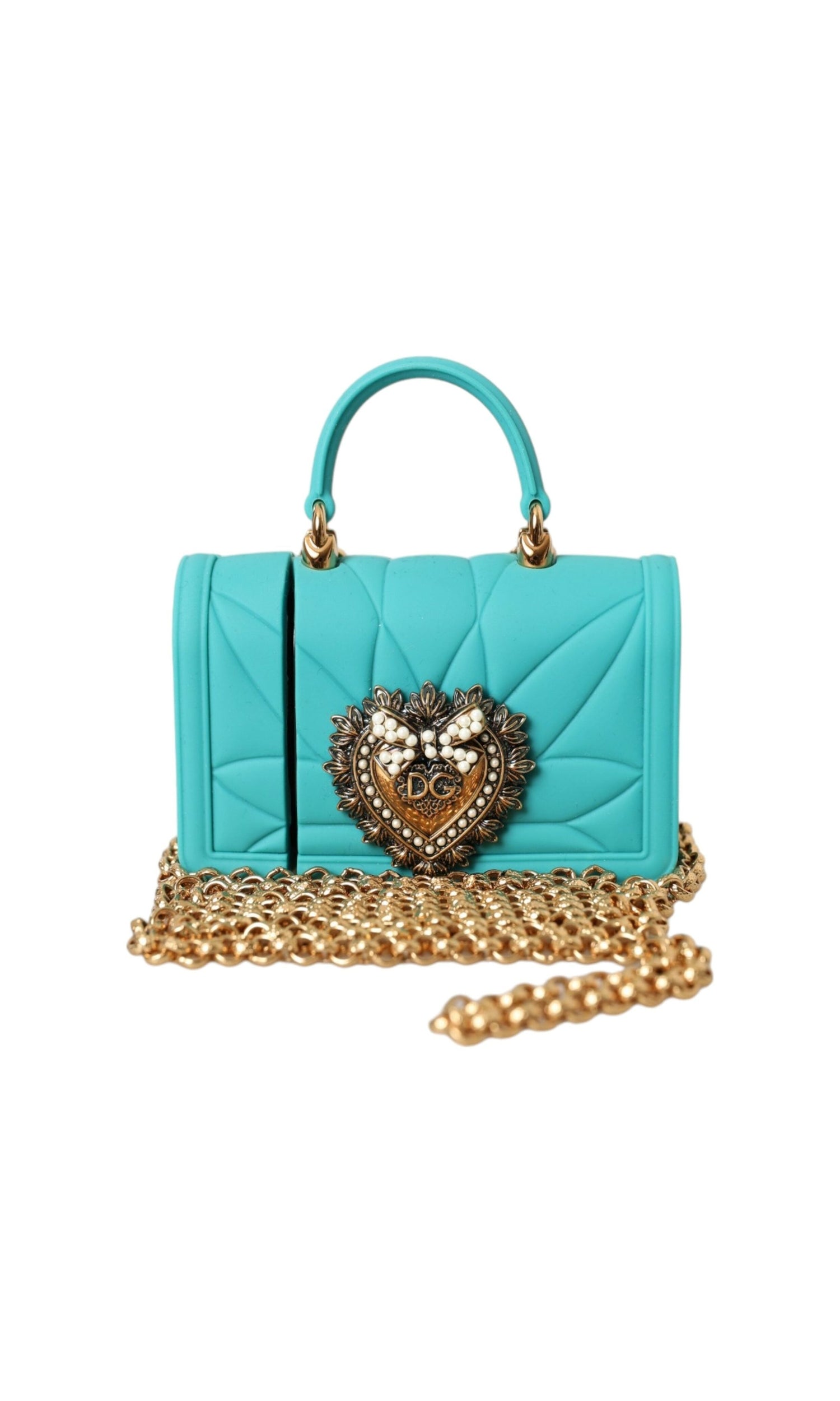 Dolce & Gabbana Silicone Devotion Heart Cover Bag Airpods Turquoise Case Glam Steals