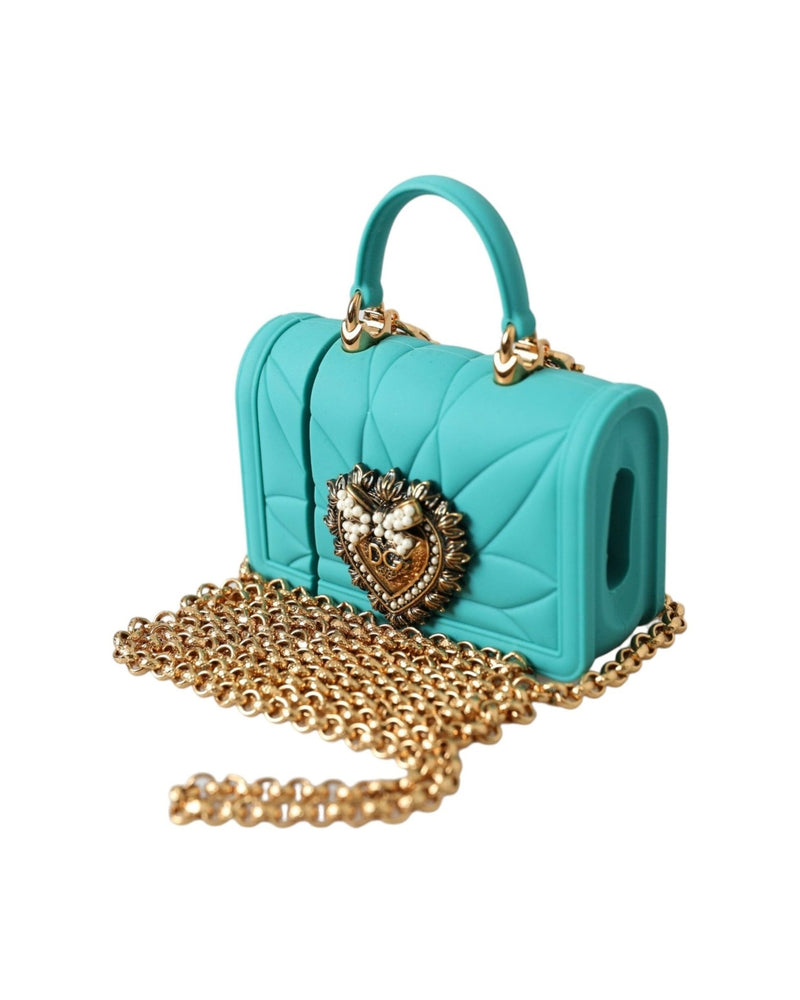 Dolce & Gabbana Silicone Devotion Heart Cover Bag Airpods Turquoise Case Glam Steals