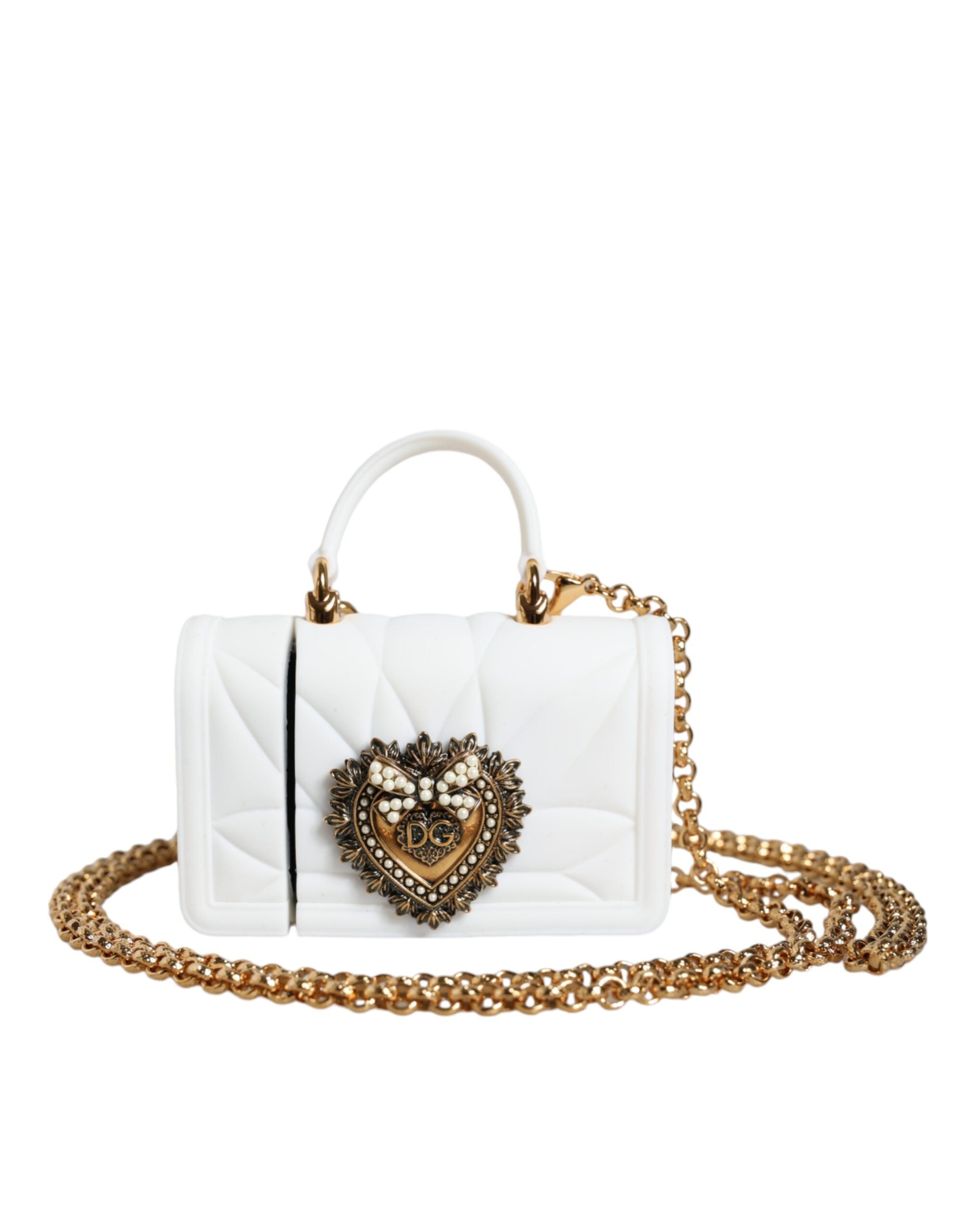 Dolce & Gabbana Silicone Devotion Heart Cover Hand Bag Airpod White Case Glam Steals