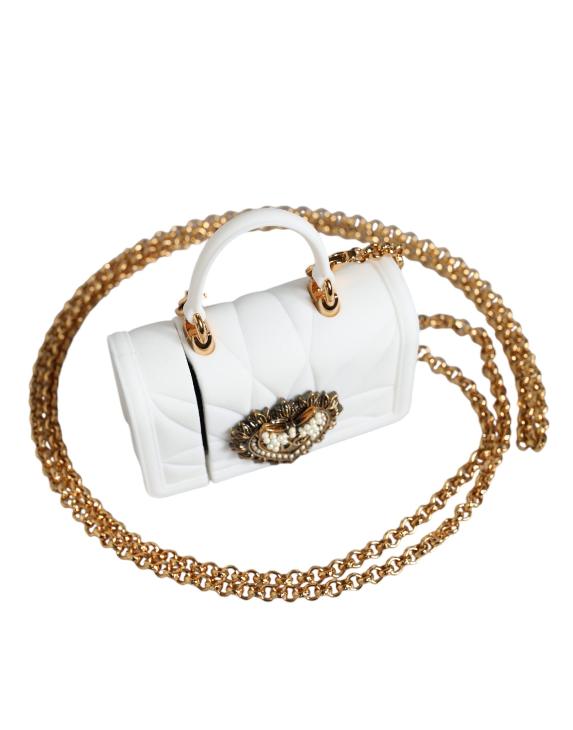 Dolce & Gabbana Silicone Devotion Heart Cover Hand Bag Airpod White Case Glam Steals