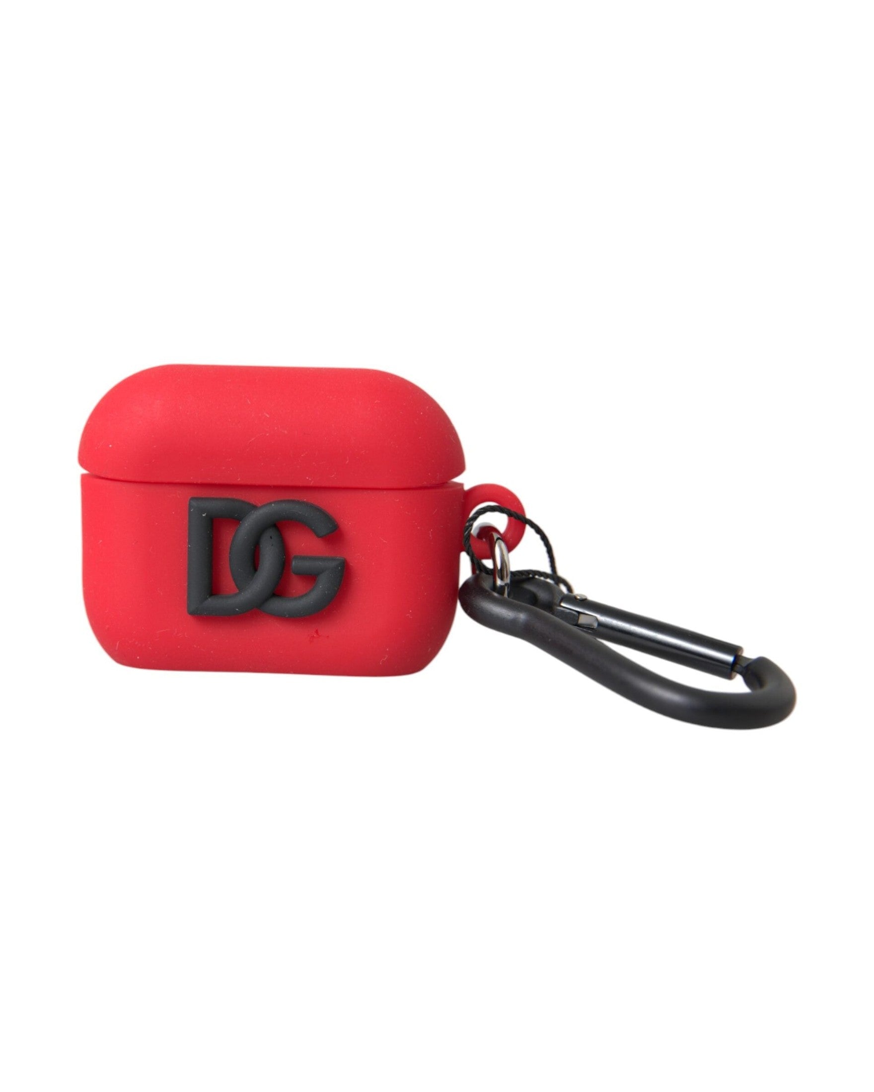 Dolce & Gabbana Silicone Rubber Logo Embossed Airpods Red Case Glam Steals