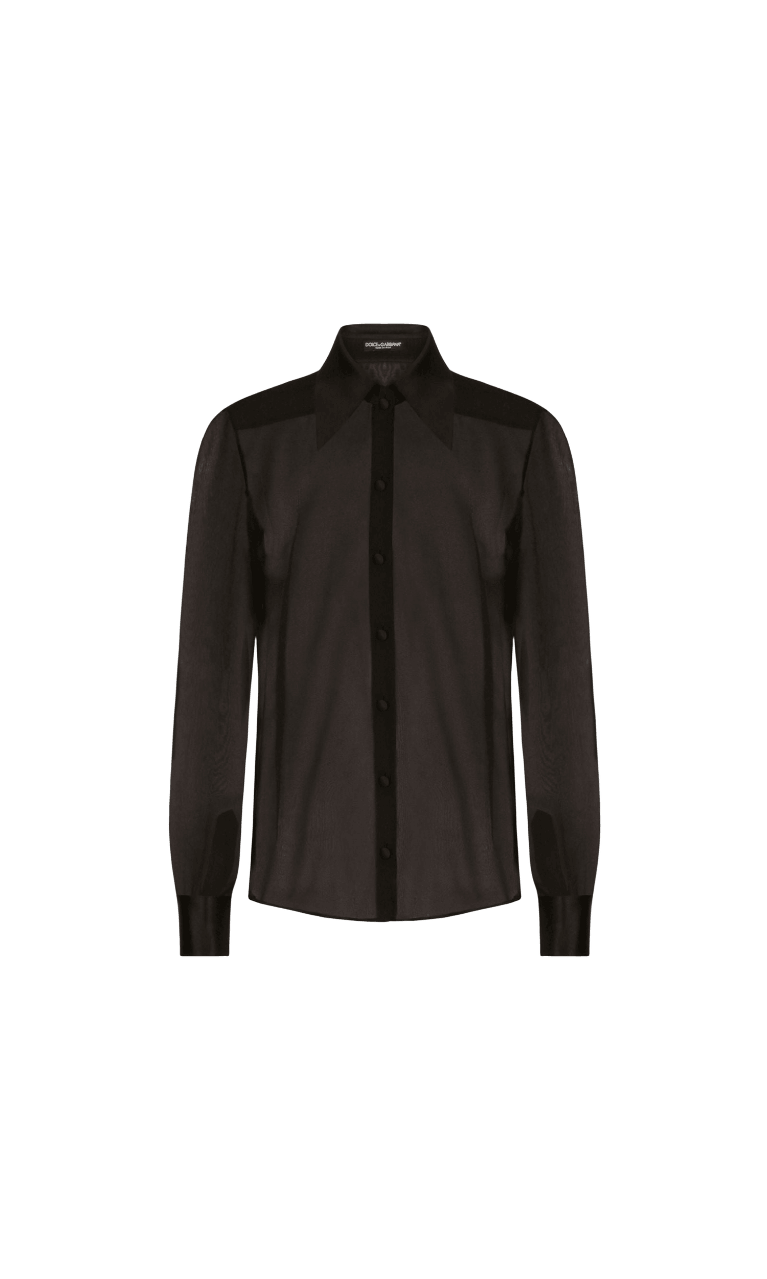 Dolce & Gabbana Silk Chiffon Shirt with Satin Details Glam Steals