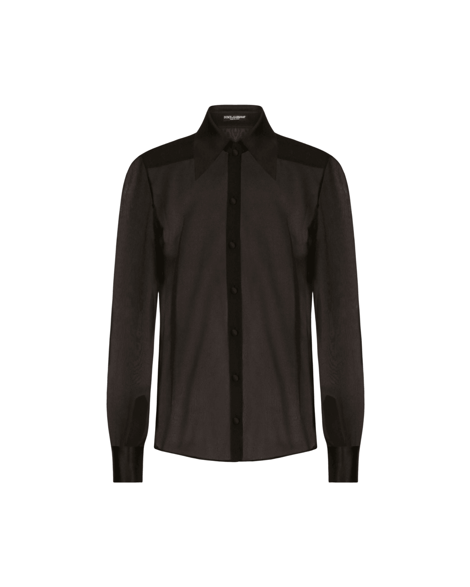 Dolce & Gabbana Silk Chiffon Shirt With Satin Details Glam Steals