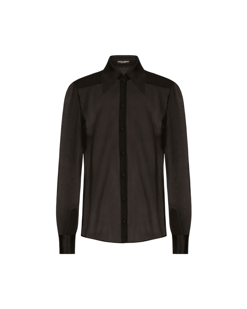 Dolce & Gabbana Silk Chiffon Shirt With Satin Details Glam Steals
