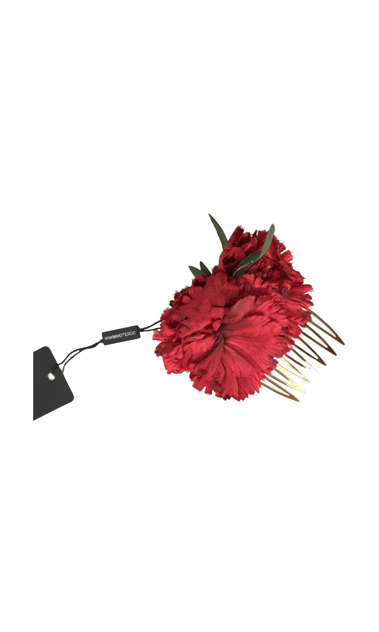 Dolce & Gabbana Silk Floral Brass Women Hair Red Gold Comb Glam Steals