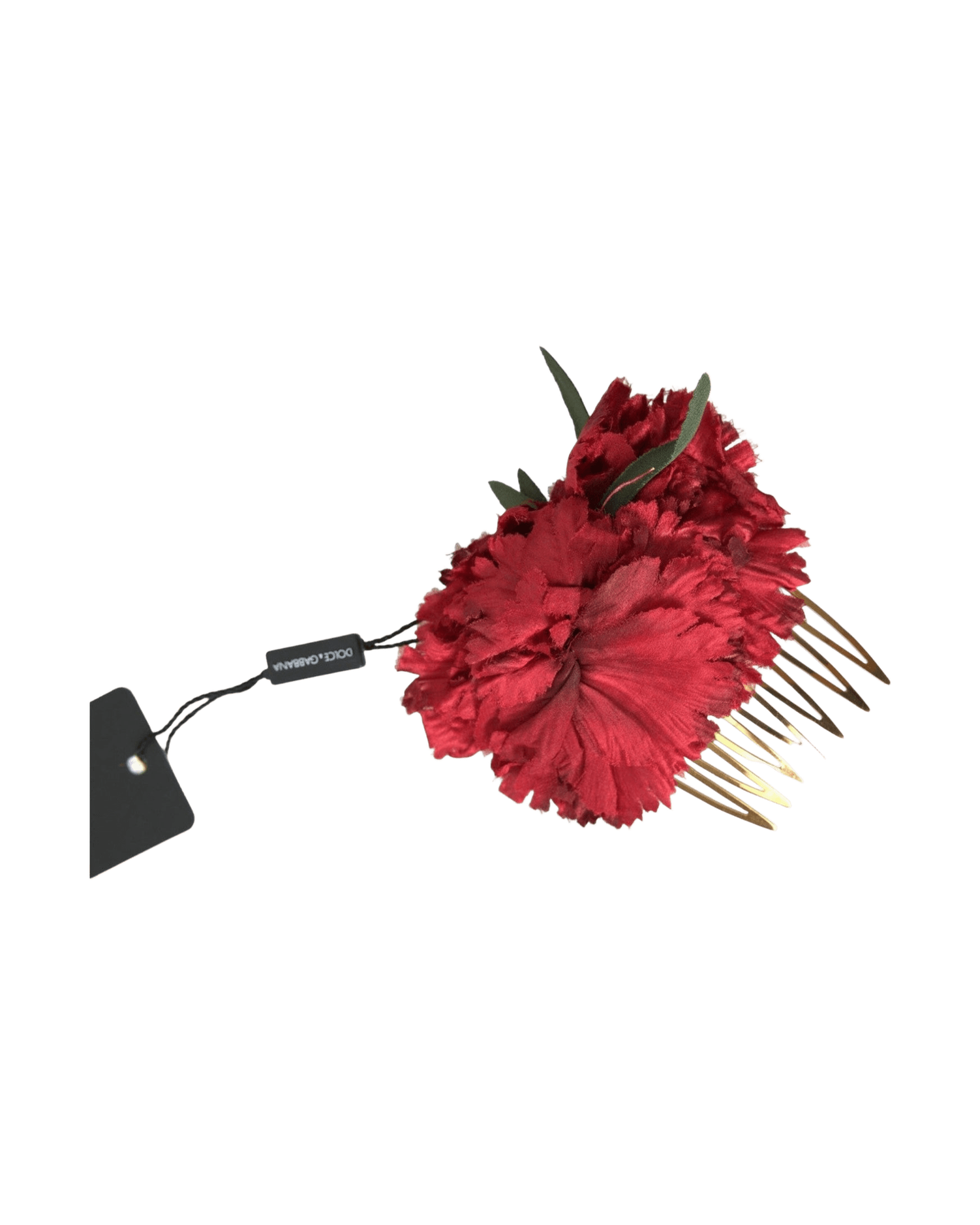 Dolce & Gabbana Silk Floral Brass Women Hair Red Gold Comb Glam Steals