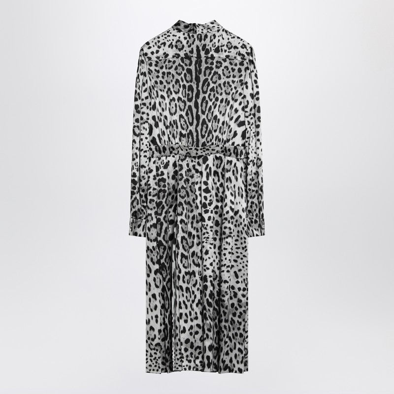 Dolce & Gabbana Silk Leopard Print Longuette Dress Glam Steals
