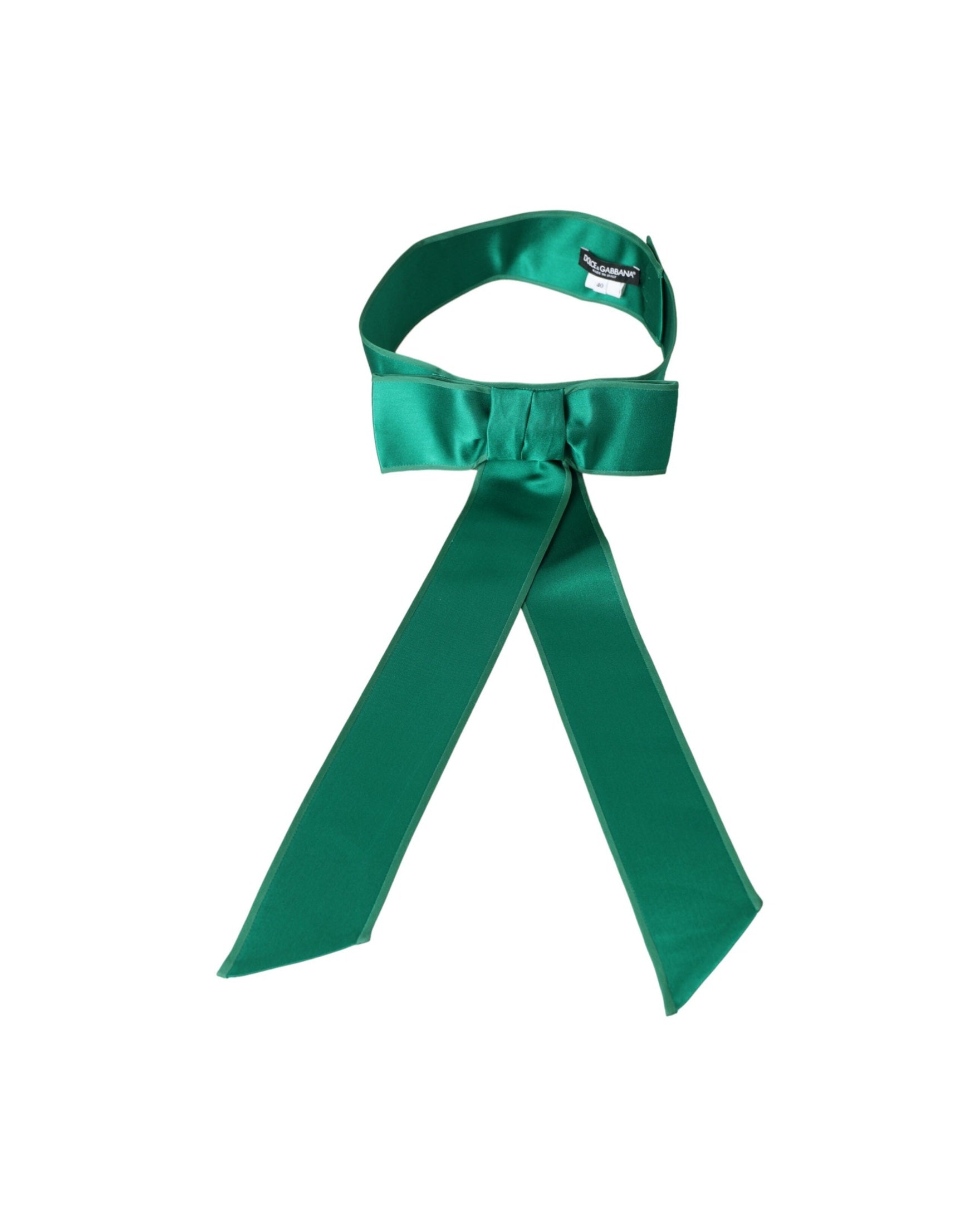 Dolce & Gabbana Silk Satin Waist Women Green Belt Glam Steals