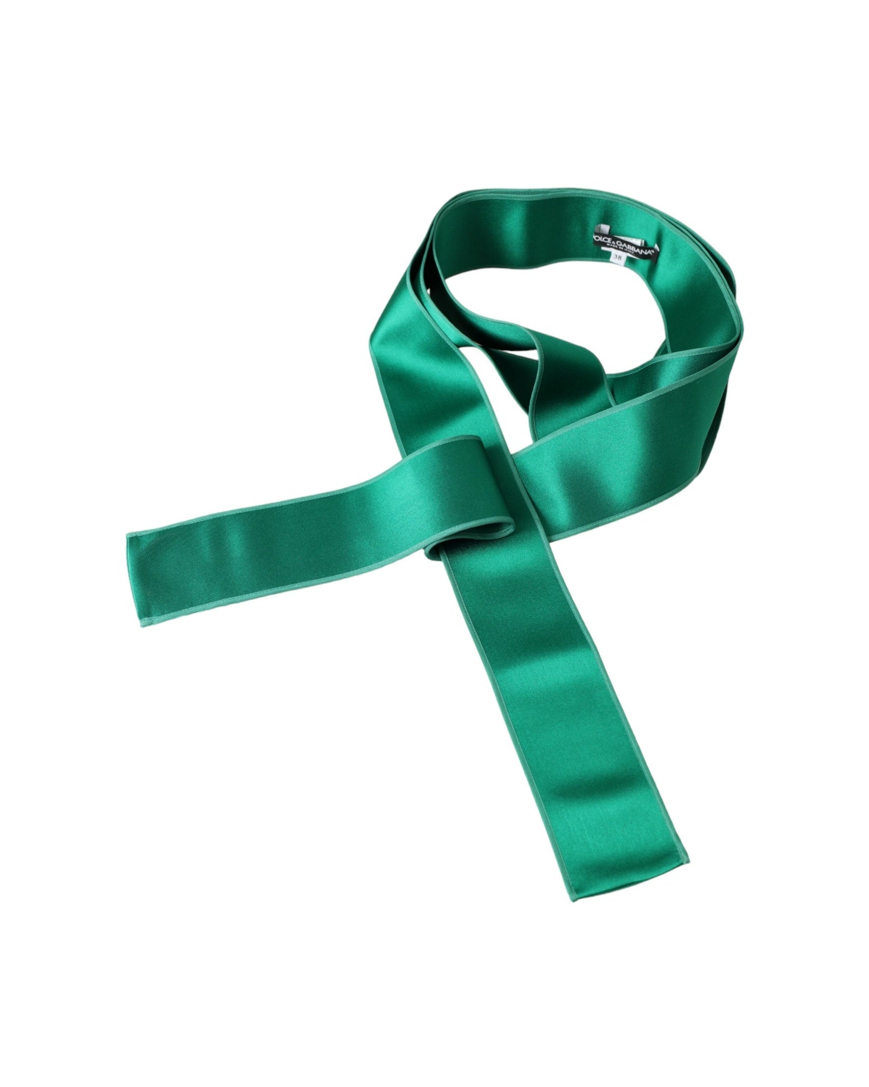 Dolce & Gabbana Silk Satin Waist Women Green Belt Glam Steals