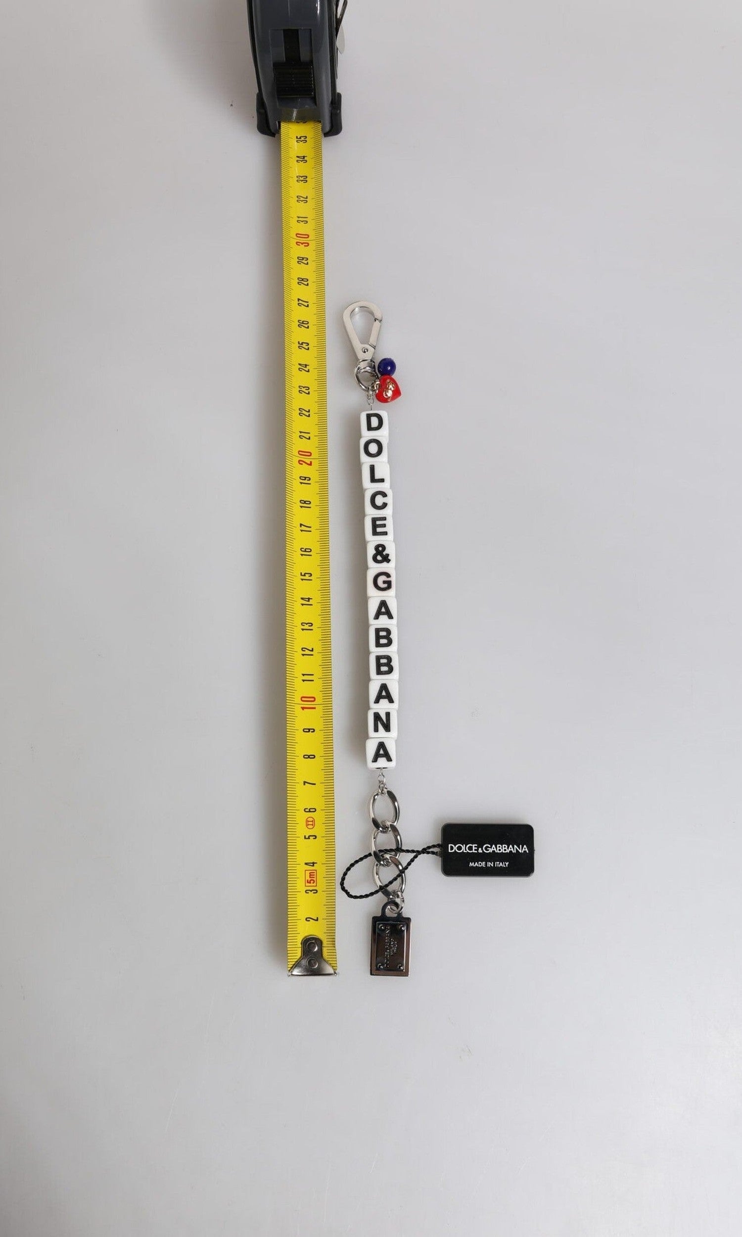 Dolce & Gabbana Silver Brass Chain Dice Logo Embellished Charm Bracelet Glam Steals