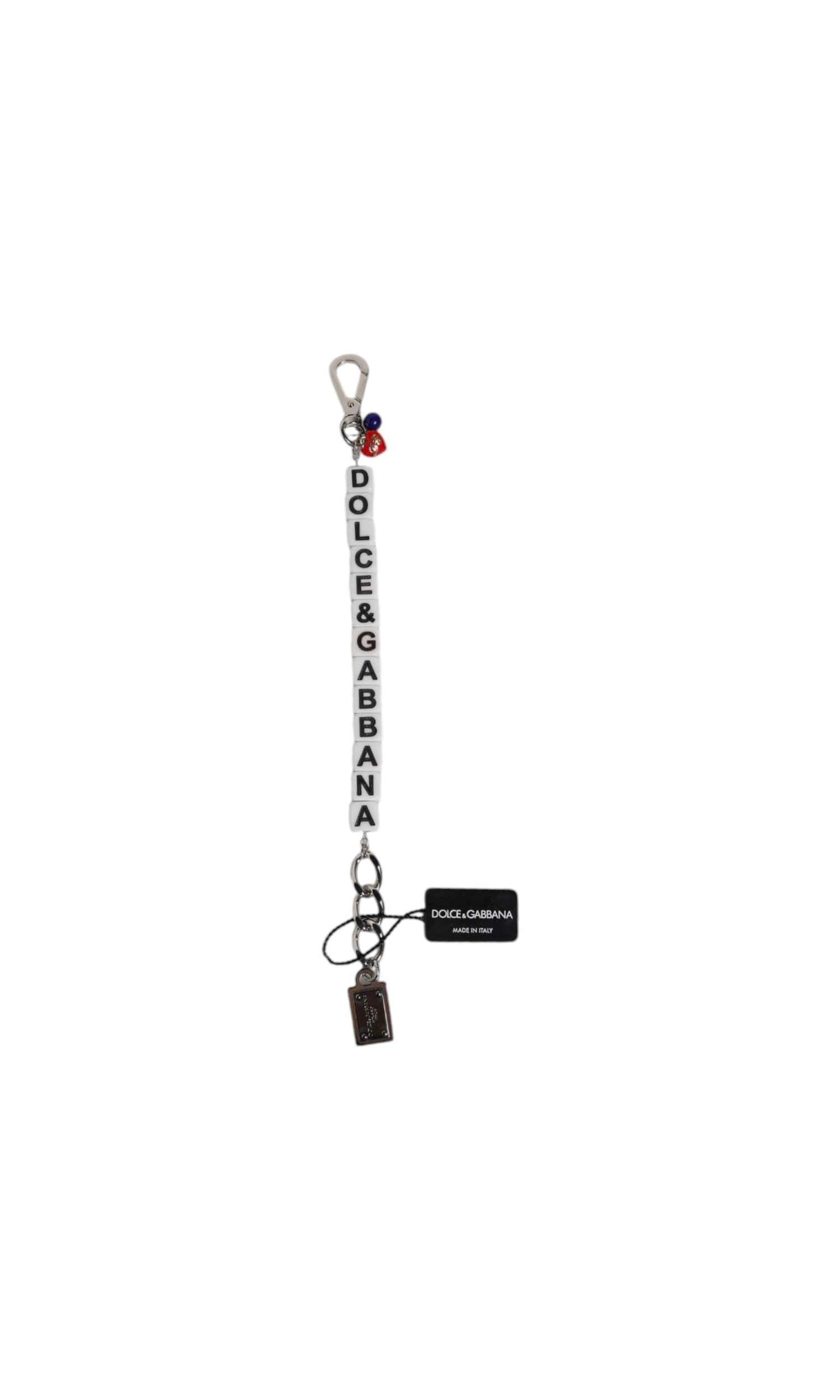 Dolce & Gabbana Silver Brass Chain Dice Logo Embellished Charm Bracelet Glam Steals