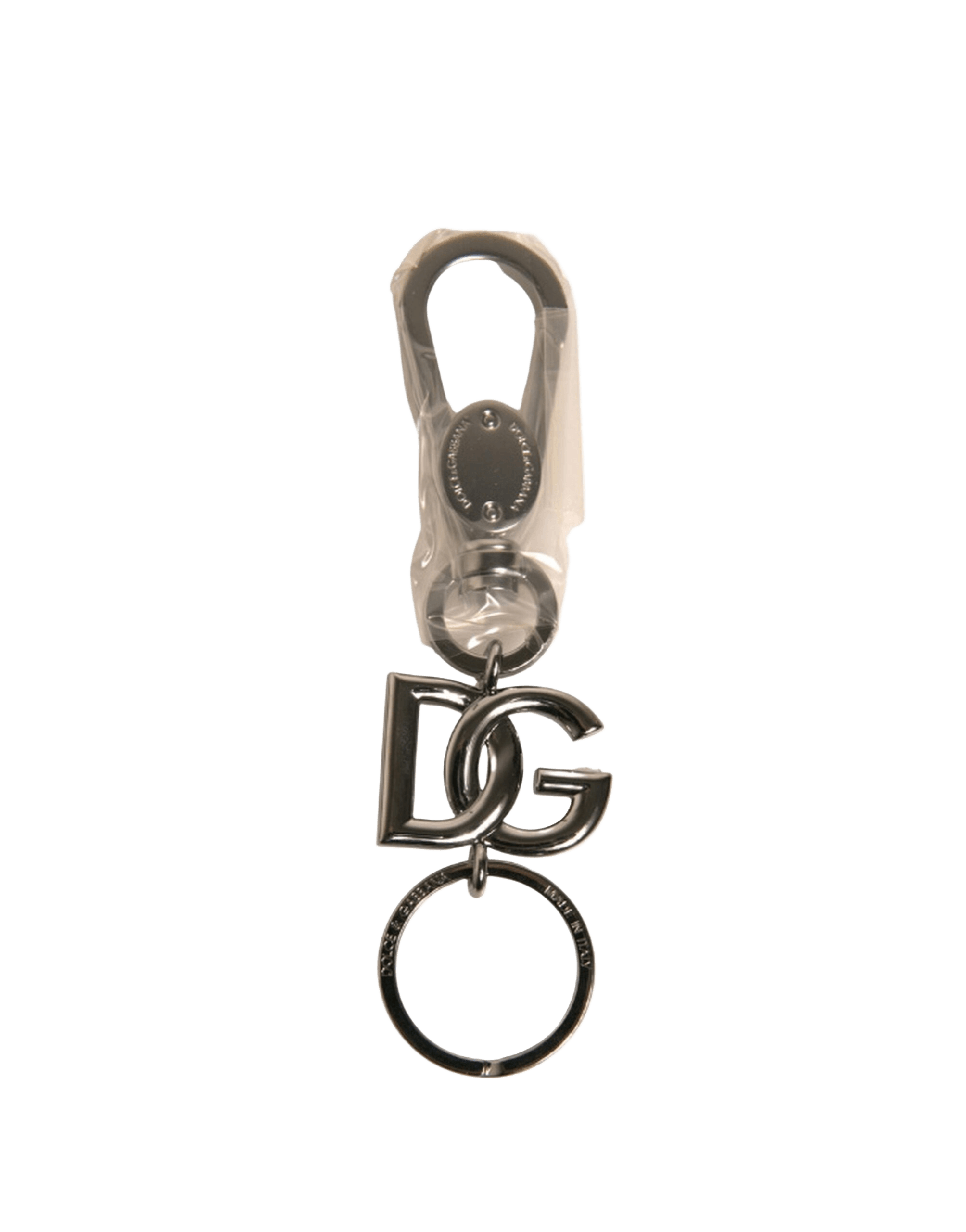Dolce & Gabbana Silver Brass Dg Logo Keychain Metal Ring Keyring Glam Steals
