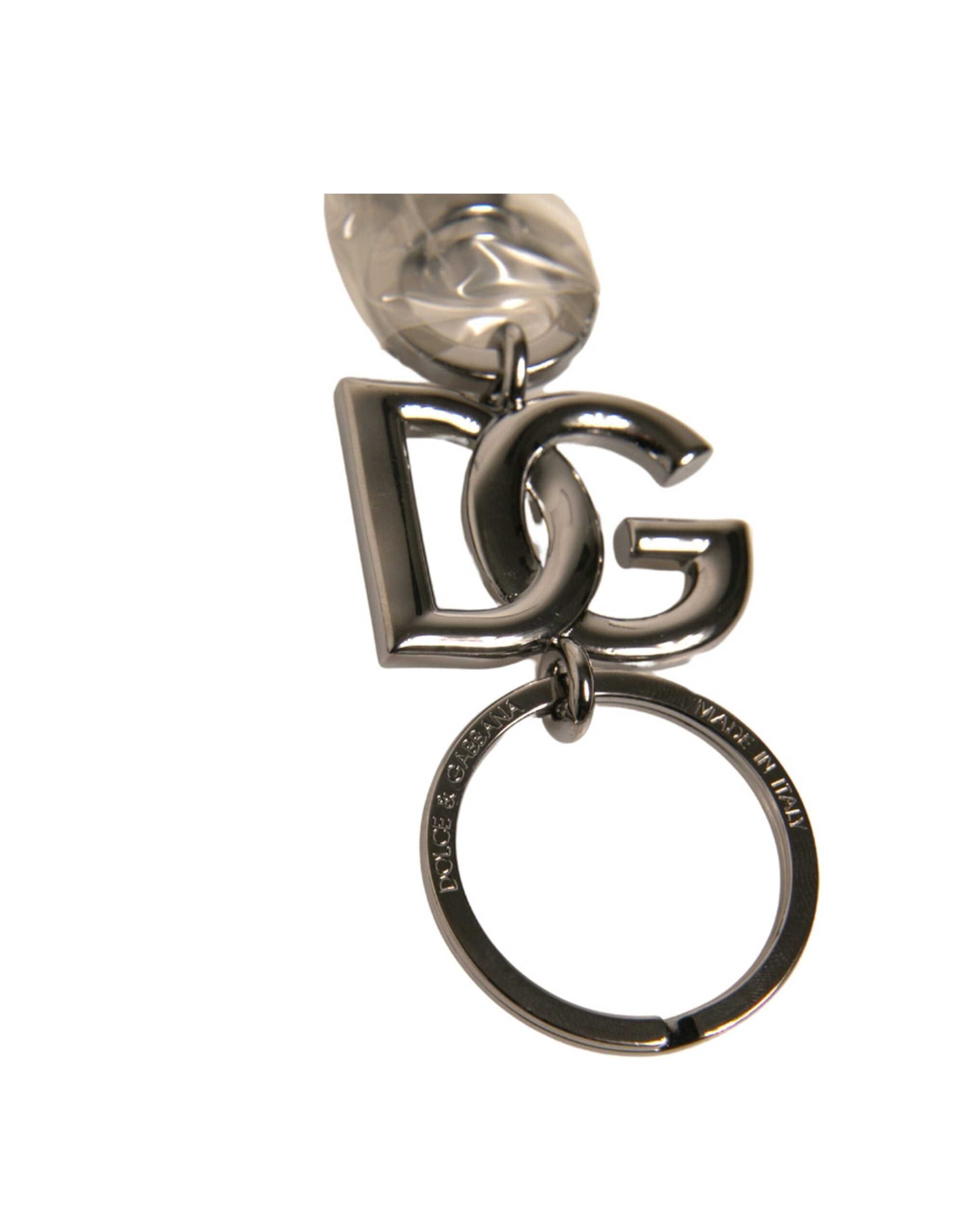 Dolce & Gabbana Silver Brass Dg Logo Keychain Metal Ring Keyring Glam Steals