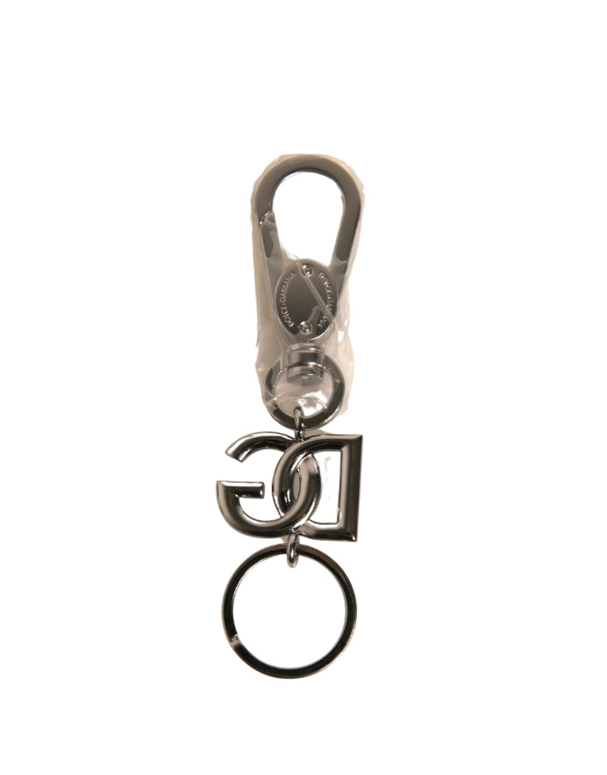 Dolce & Gabbana Silver Brass Dg Logo Keychain Metal Ring Keyring Glam Steals