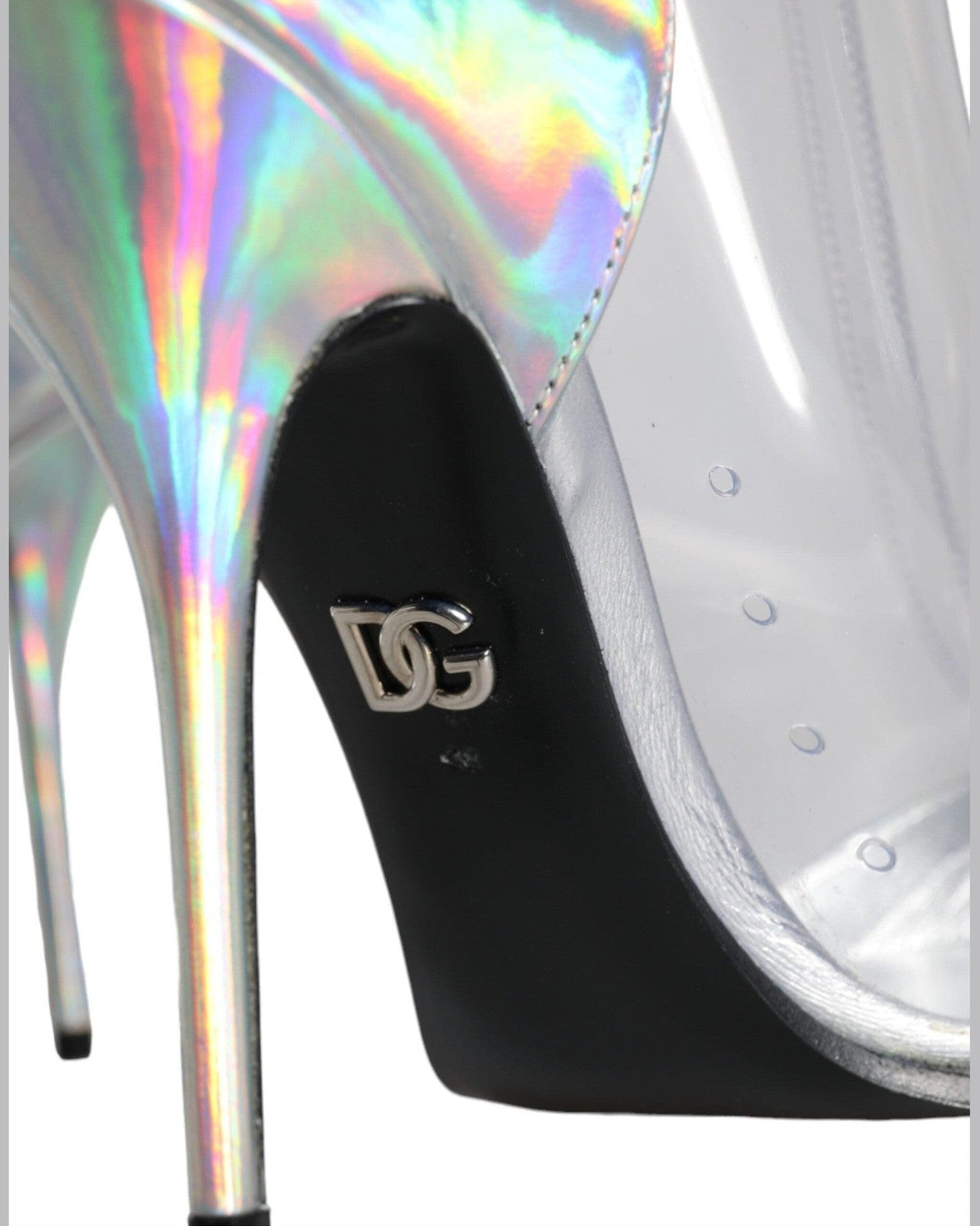 Dolce & Gabbana Silver Iridescent Pvc Pointed Short Boots Shoes Boots
