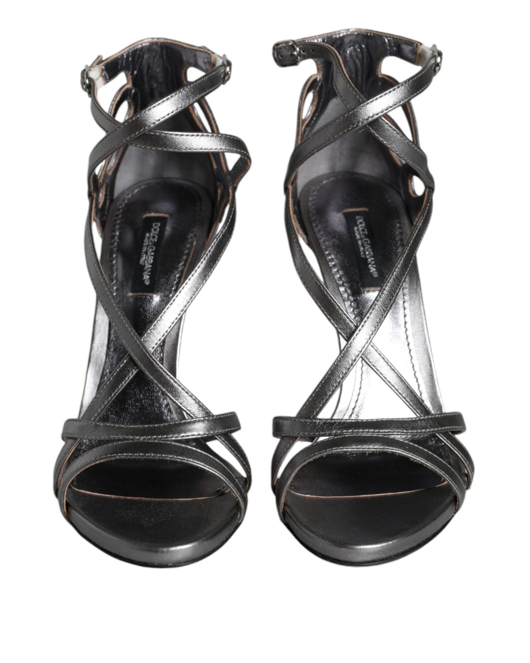 Dolce & Gabbana Silver Leather Keira Heels Heels