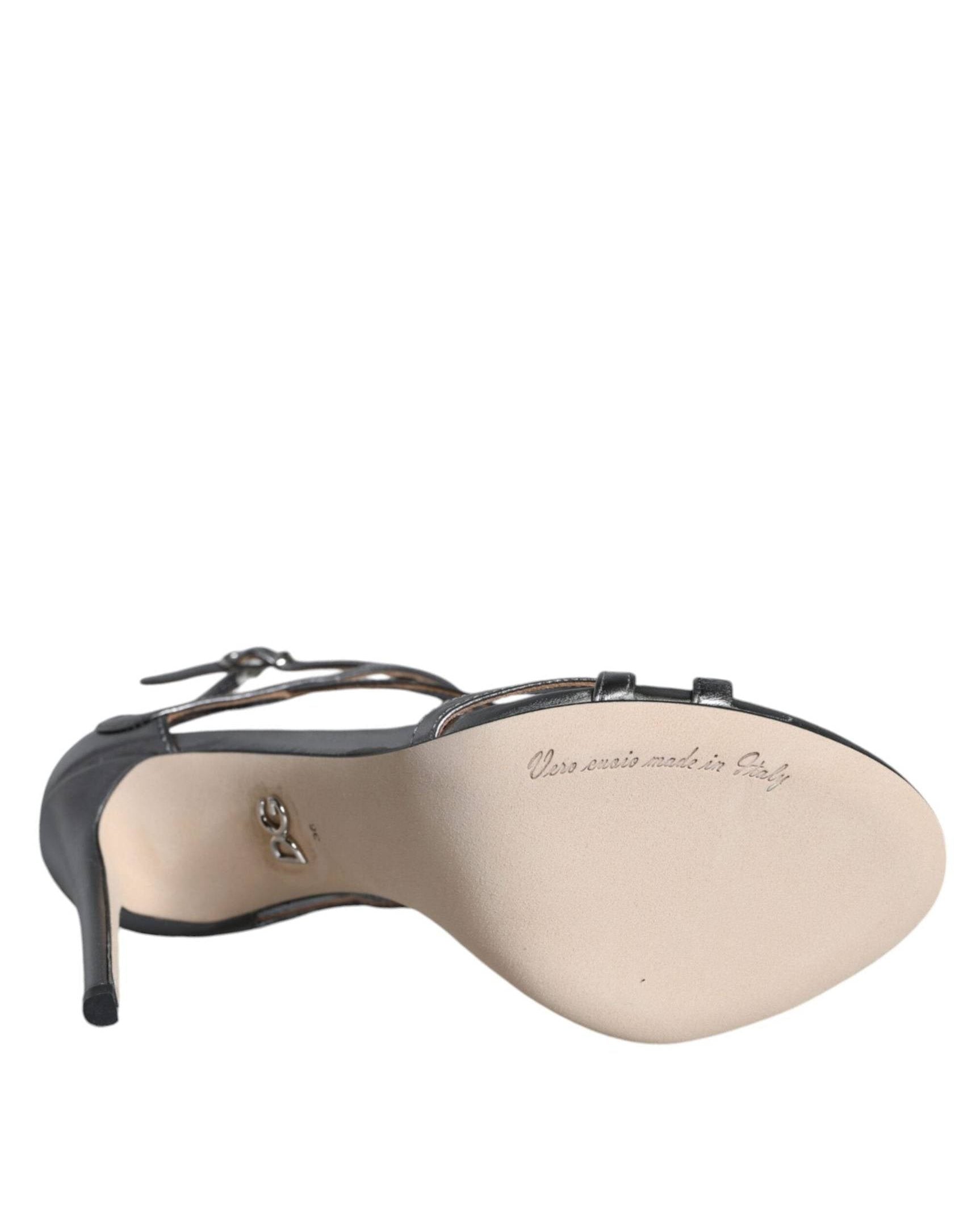 Dolce & Gabbana Silver Leather Keira Heels Heels