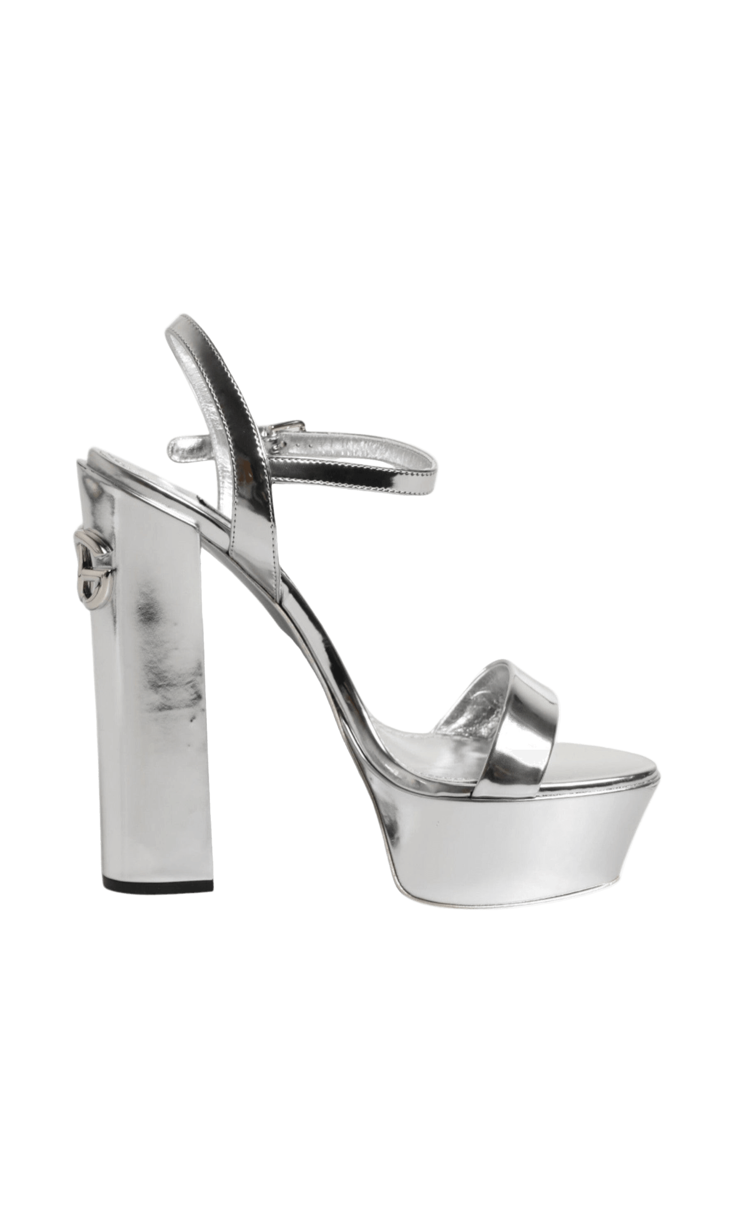 Dolce & Gabbana Silver Leather Platform Keira Sandals Shoes Glam Steals