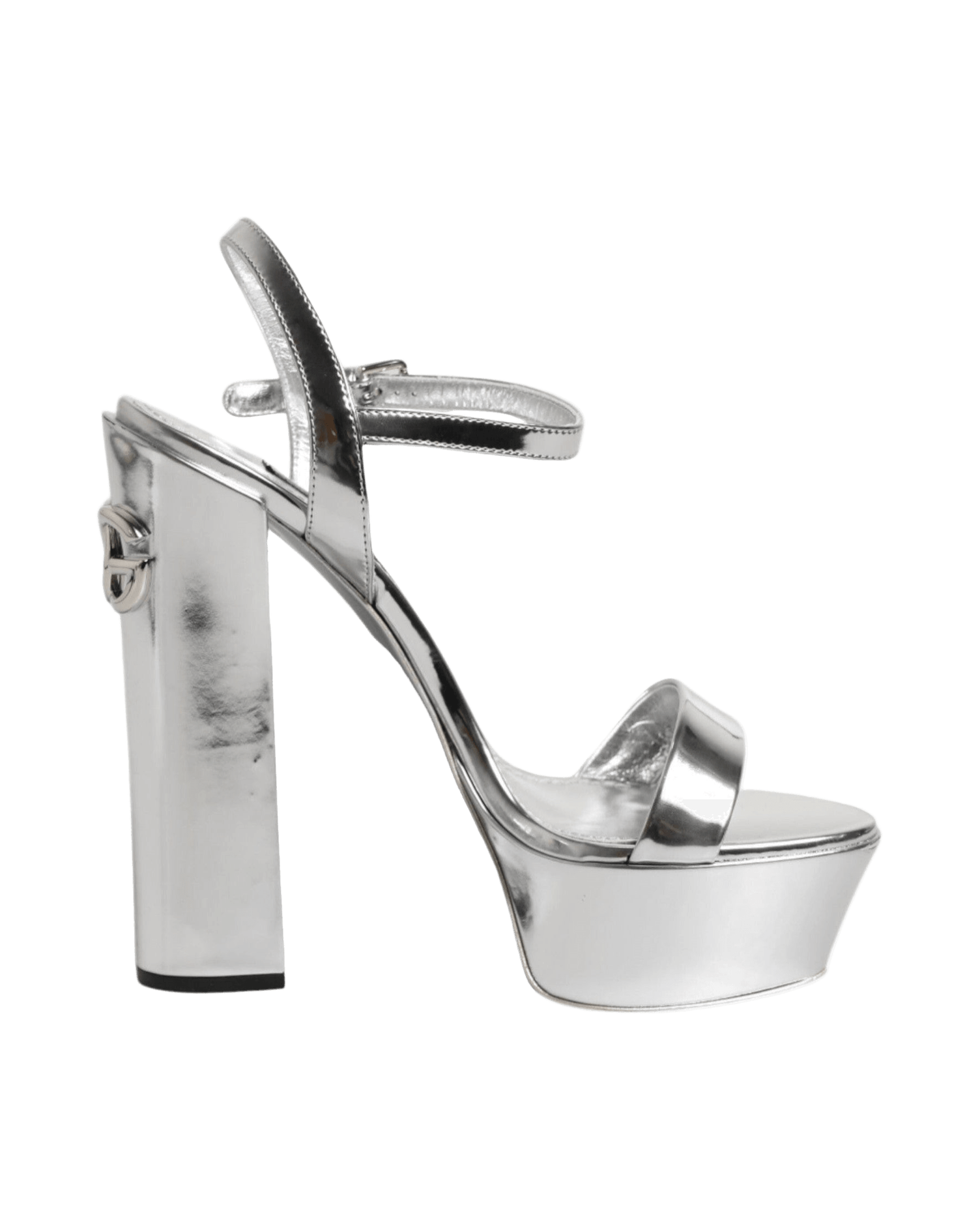 Dolce & Gabbana Silver Leather Platform Keira Sandals Shoes Glam Steals
