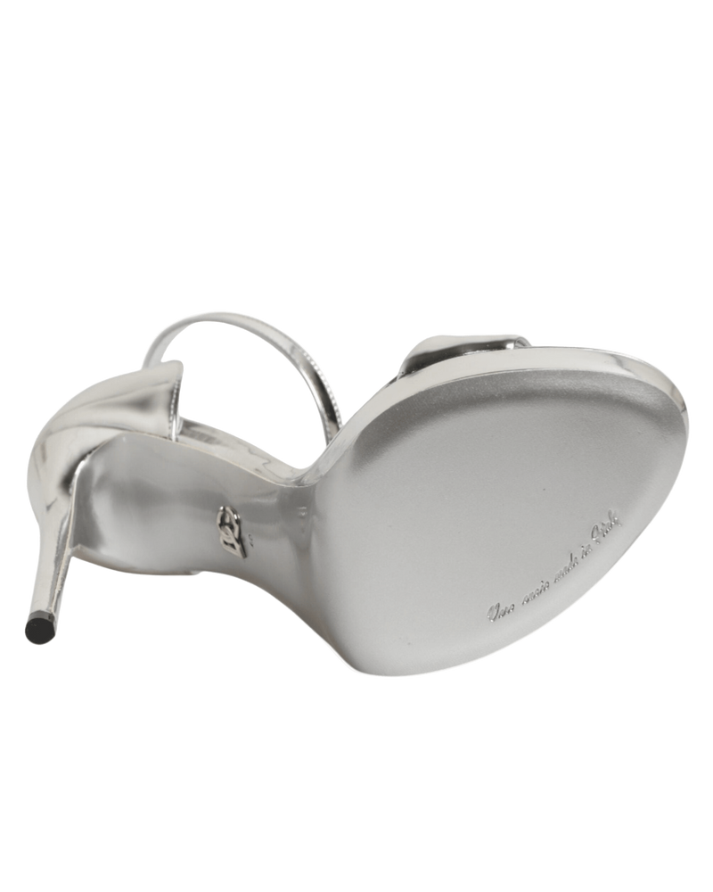 Dolce & Gabbana Silver Leather Platform Keira Sandals Shoes Glam Steals